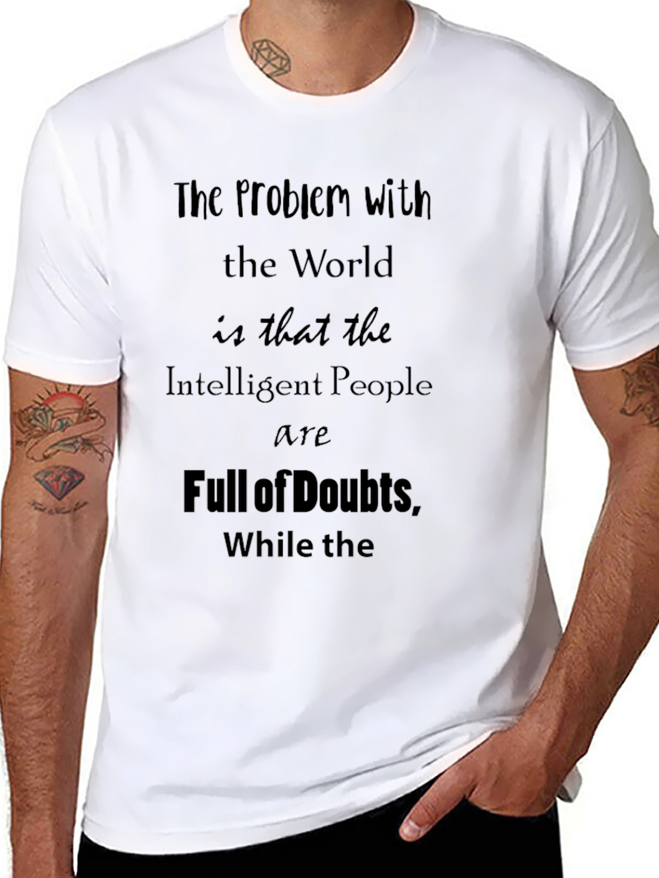 Black Doubtful Intelligent People Graphic T-Shirt view 8