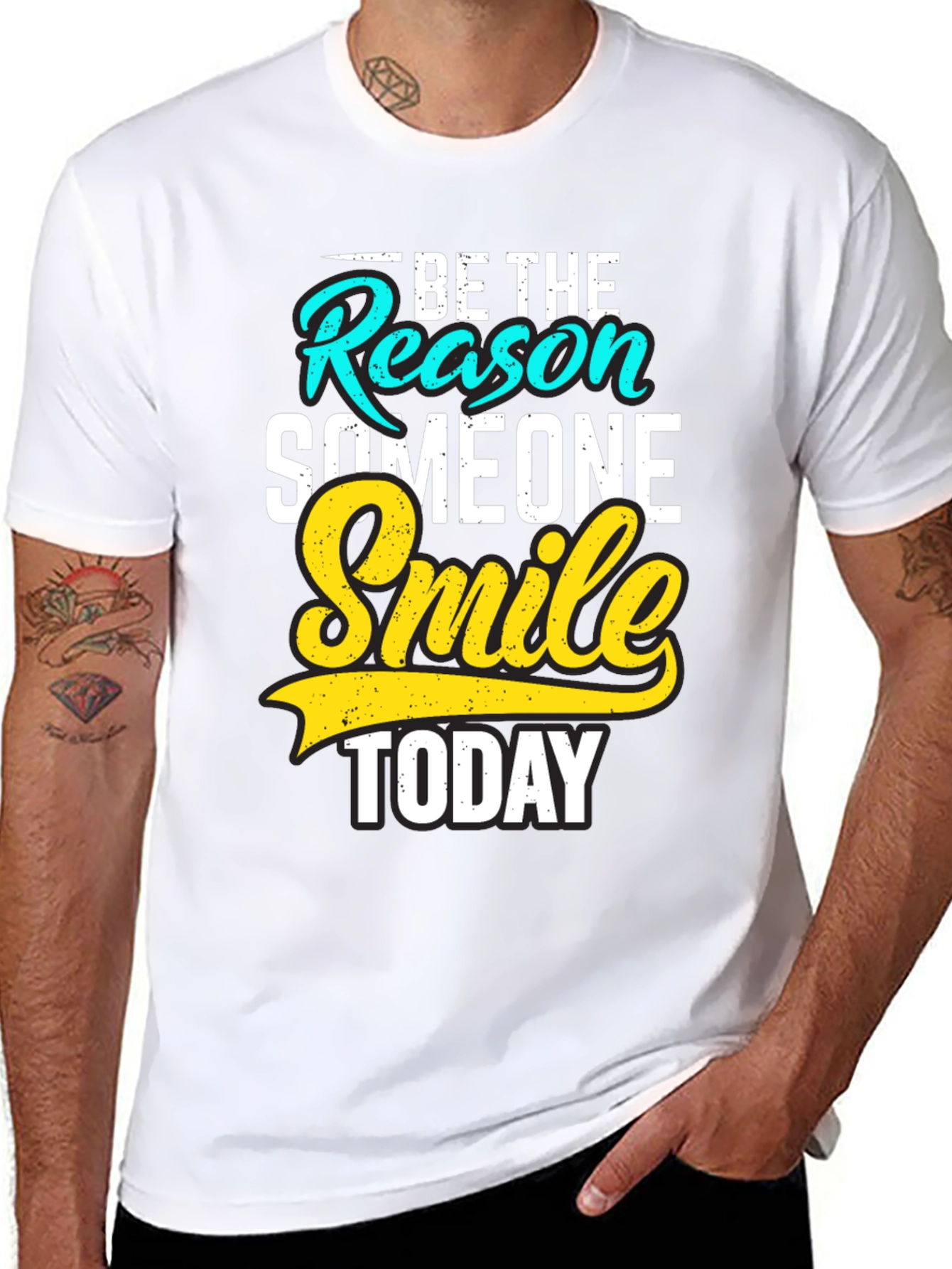 Black Be the Reason Smile Today Black Graphic Tee view 8