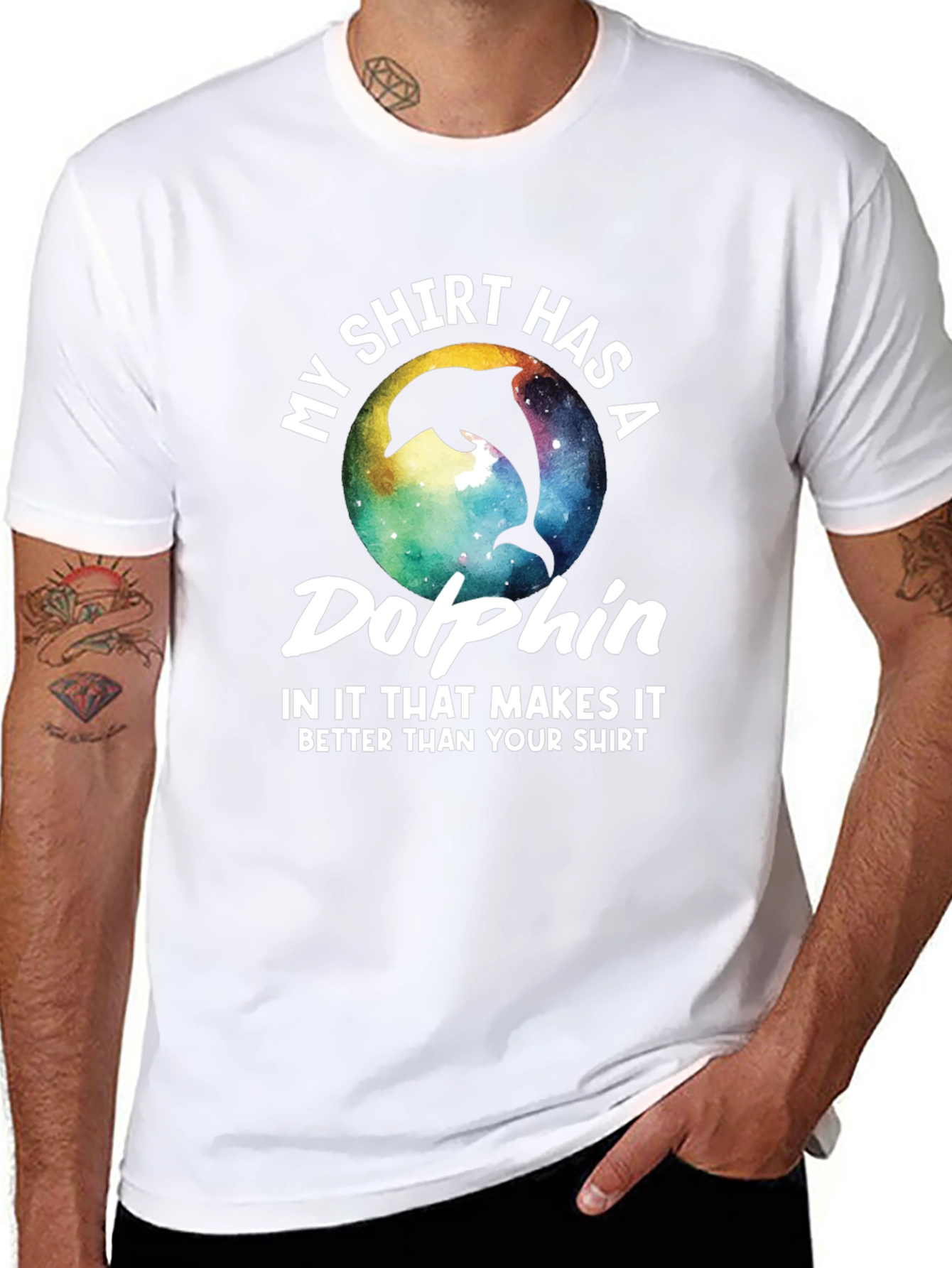 Black Dolphin T-Shirt: My Shirt Has A Dolphin view 8
