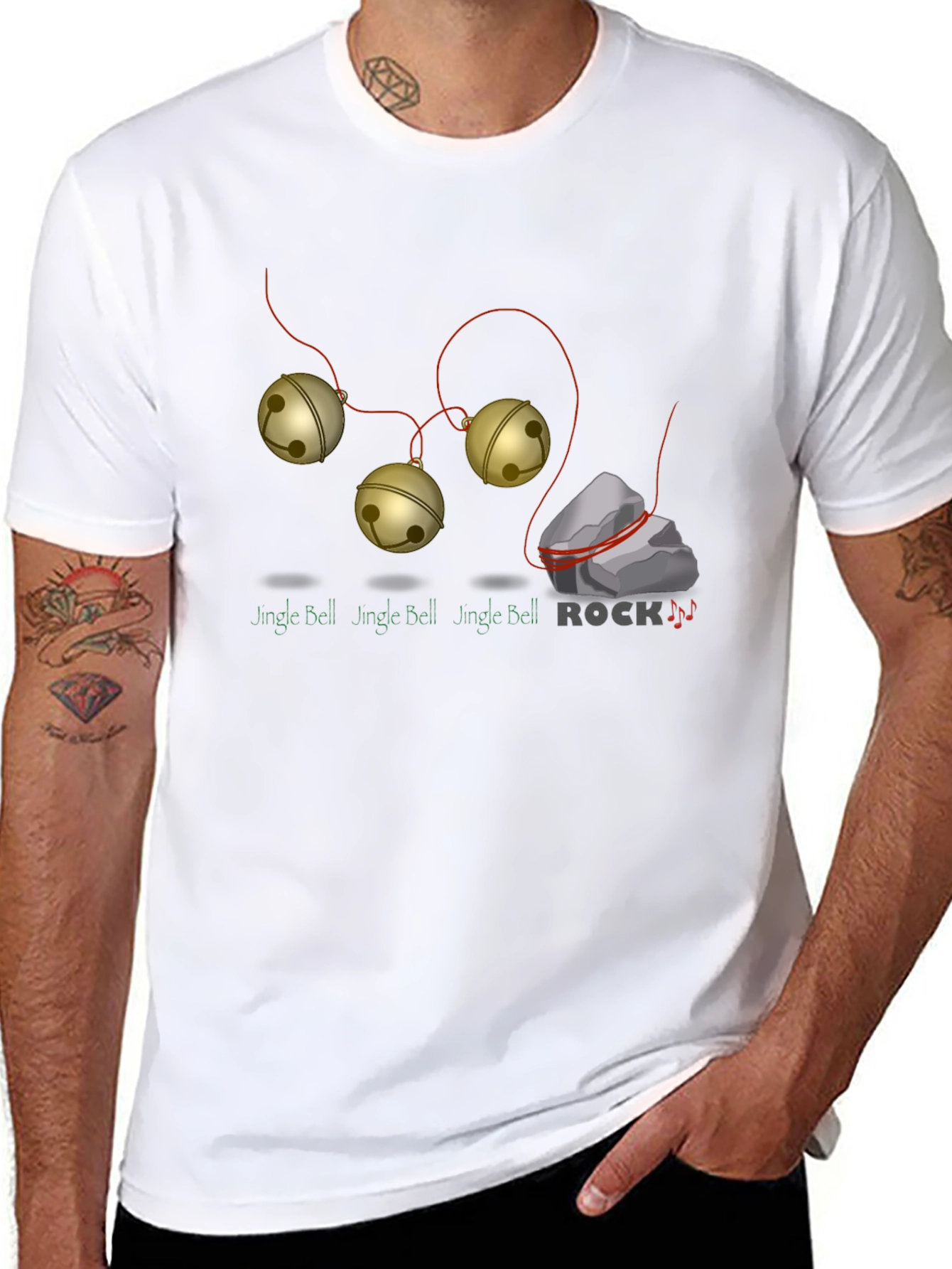 Black Jingle Bell Rock Graphic T-Shirt - Holiday Humor view 8