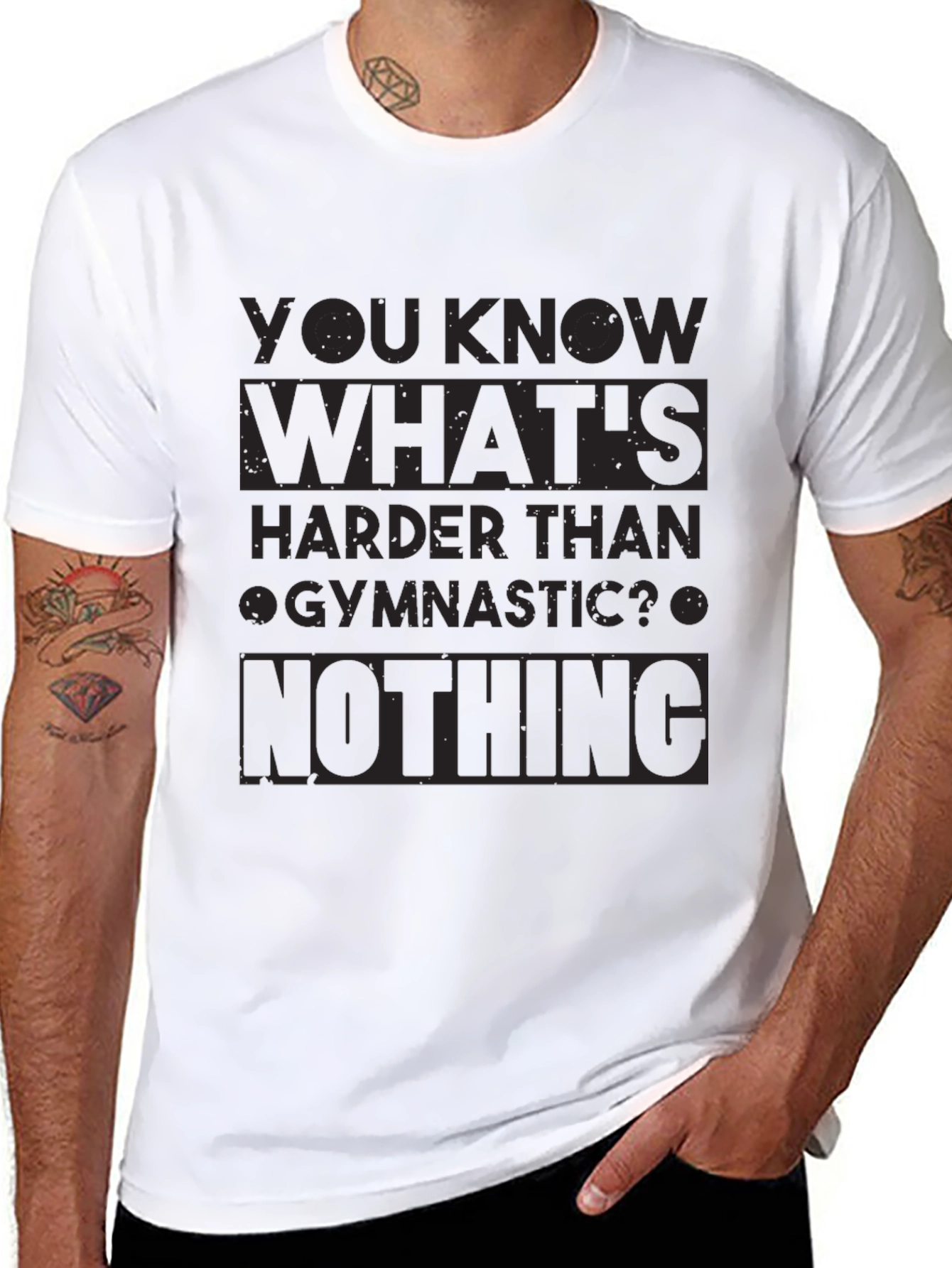 Black Gymnastics Humor T-Shirt - Nothing Is Harder! view 8