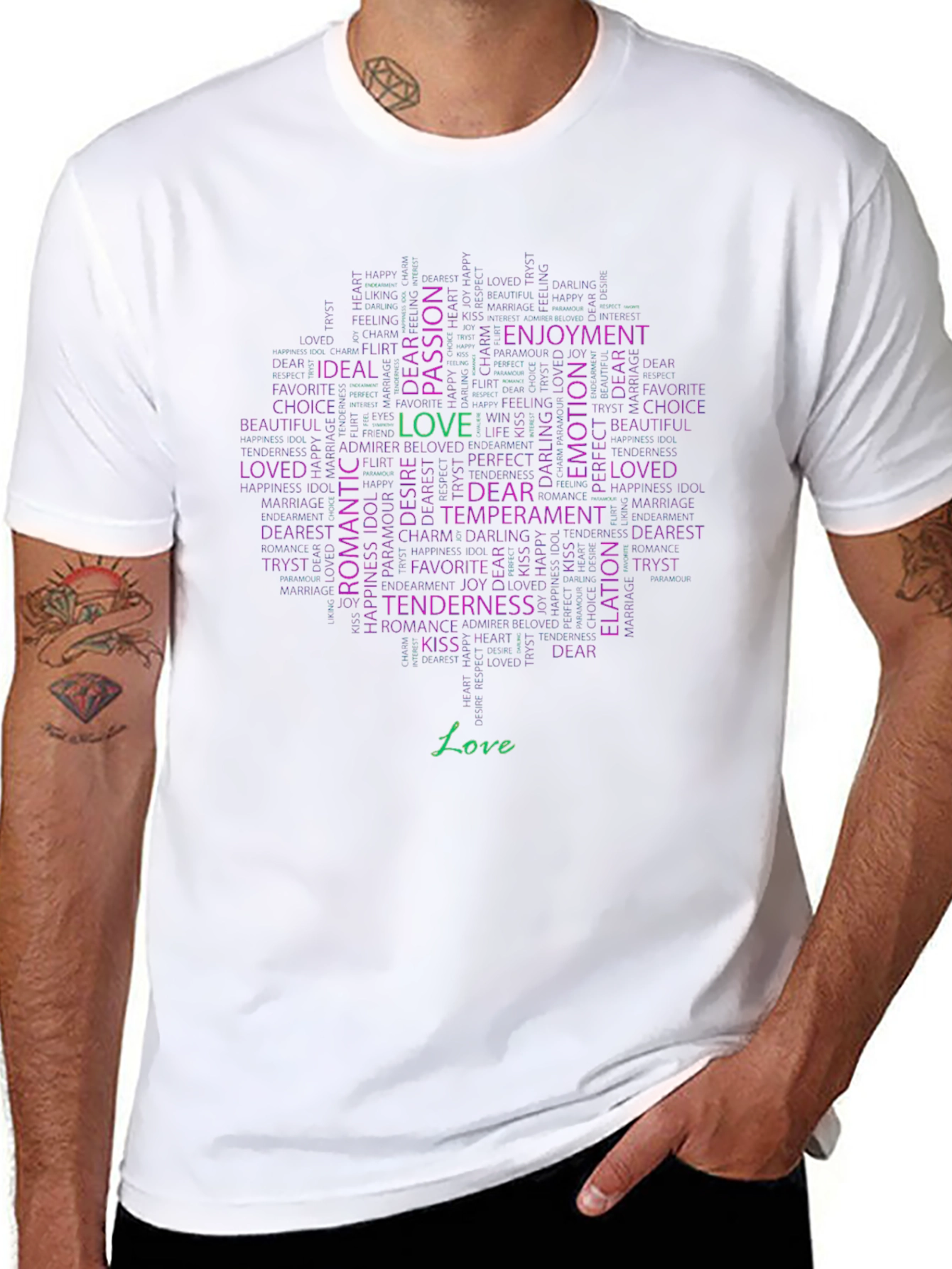 Black Love Word Cloud Graphic T-Shirt view 8