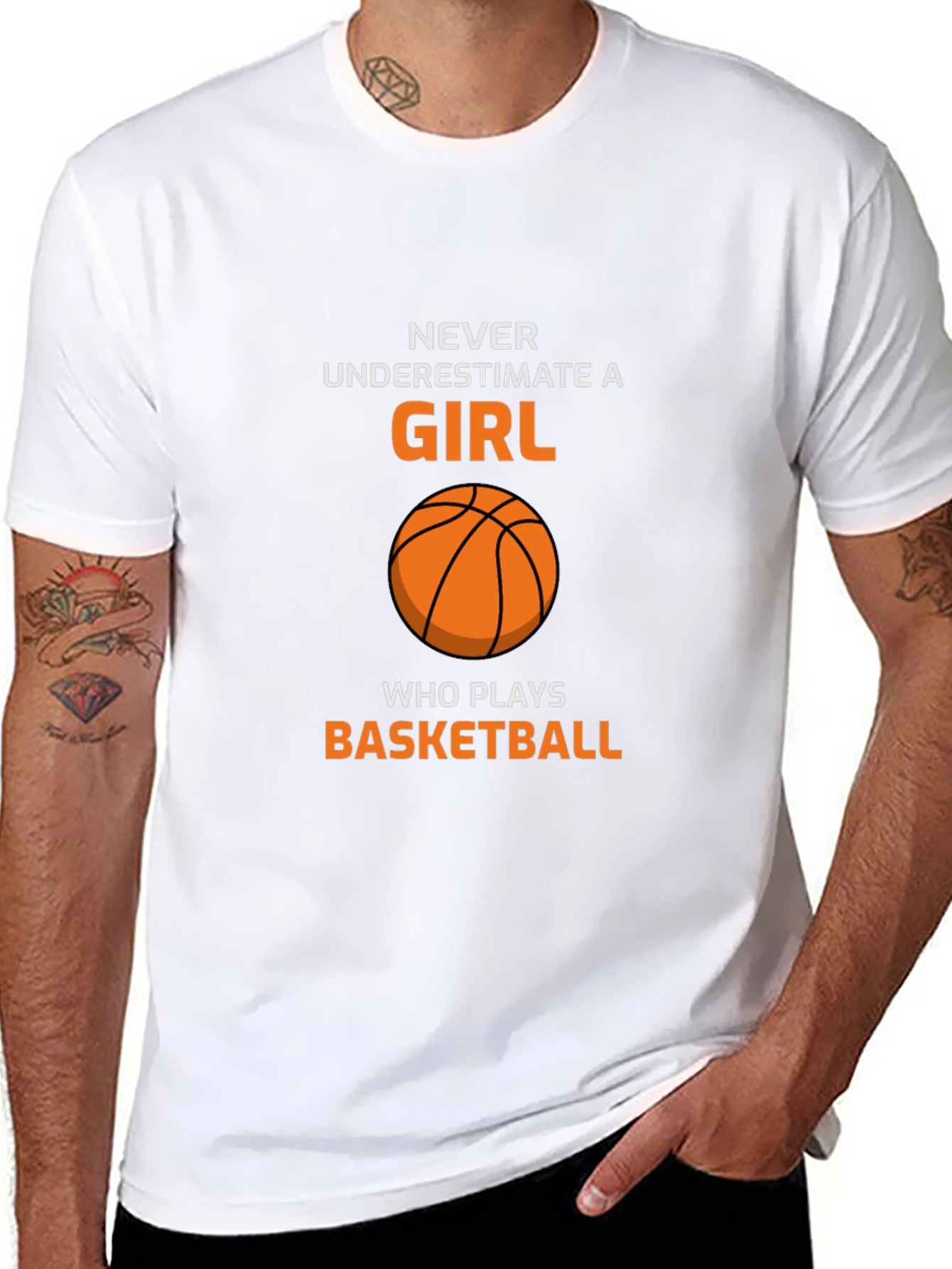 Black Basketball Girl T-Shirt - Never Underestimate view 8