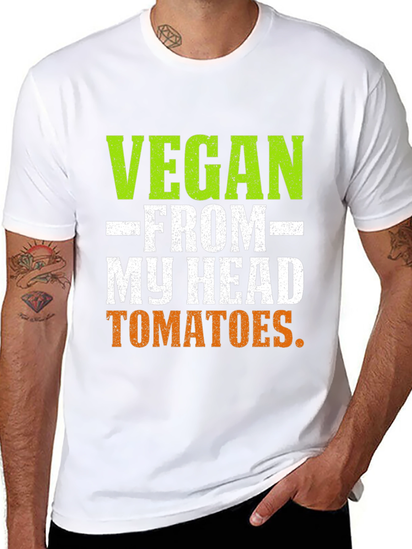 Black Vegan From My Head Tomatoes T-Shirt view 8