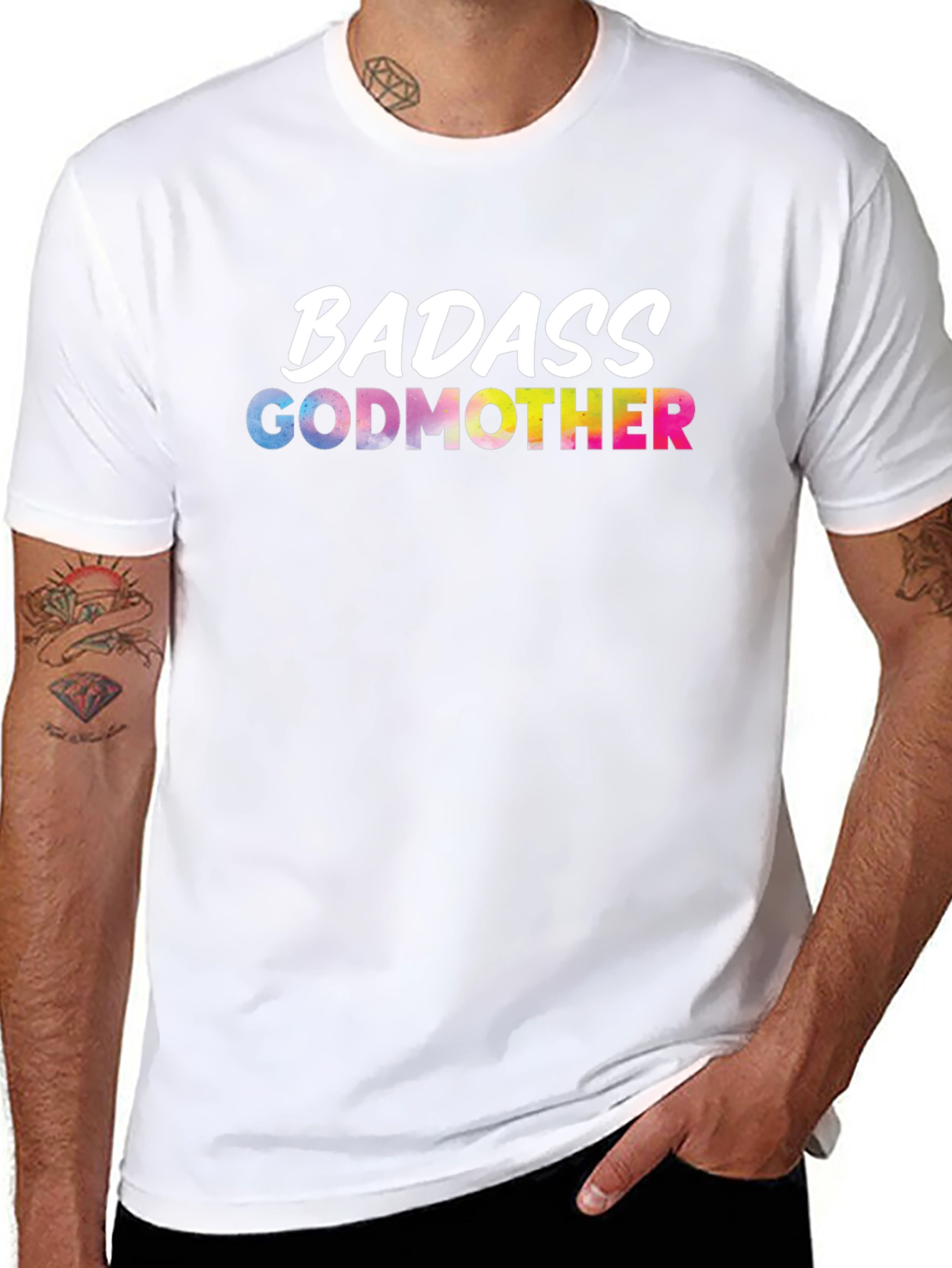 Black Badass Godmother Graphic Tee - Black view 8