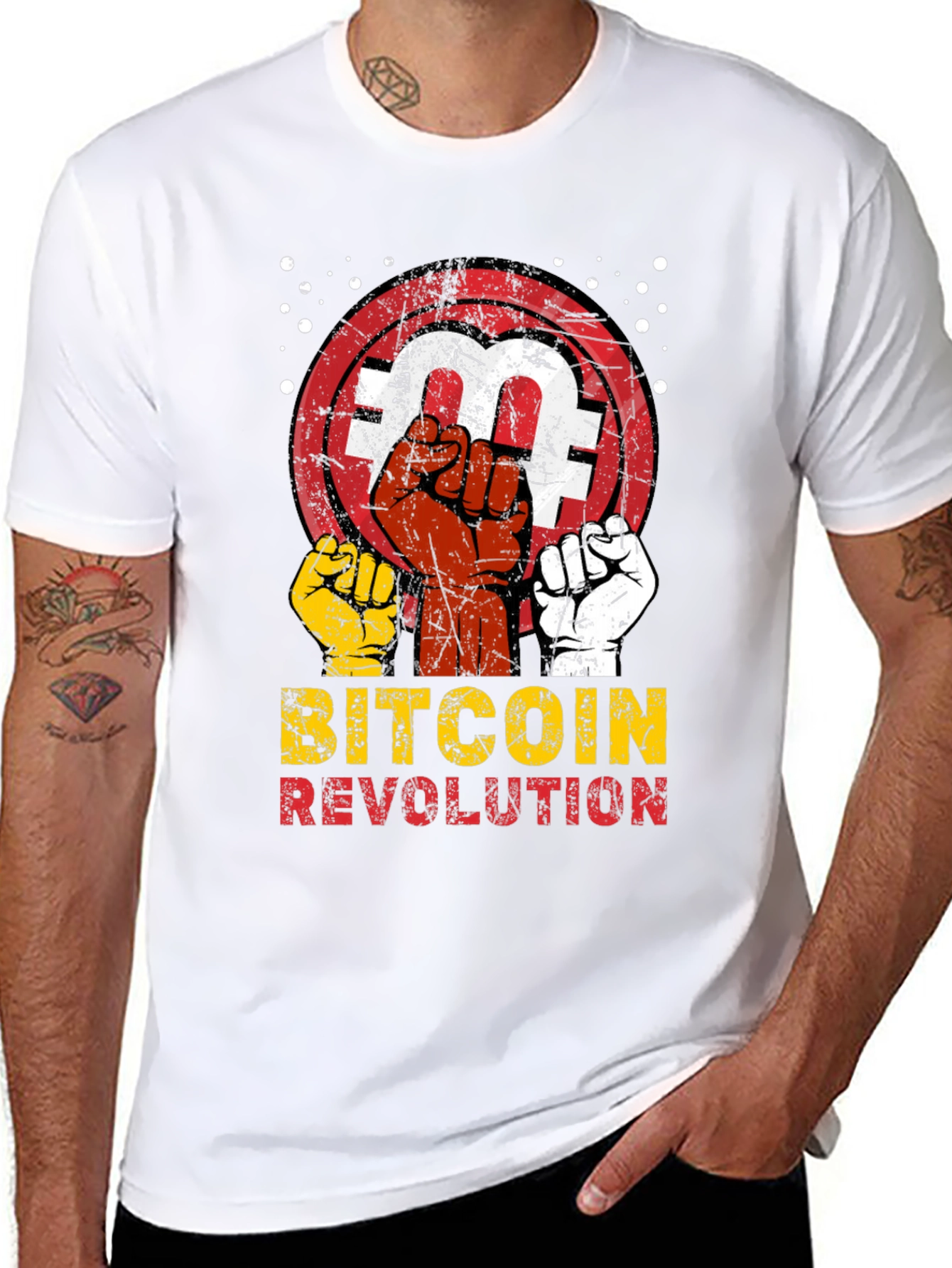 Black Bitcoin Revolution Graphic Tee view 8