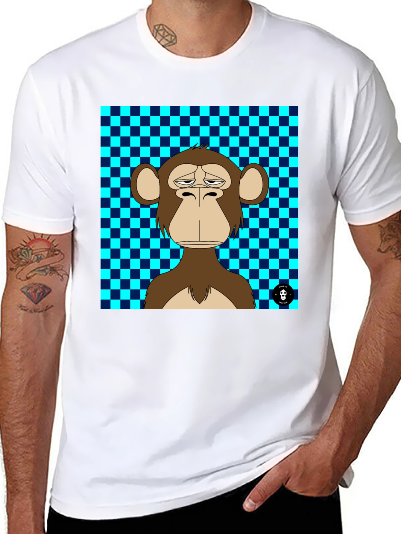 Black Bored Ape T-Shirt: Funky Graphic Tee view 8