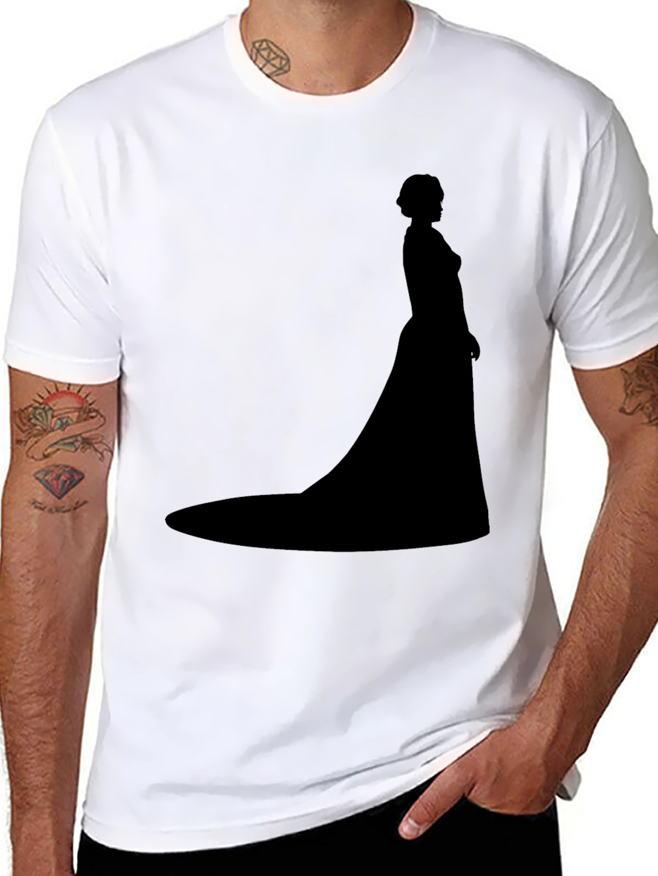 Black Elegant Silhouette T-Shirt - Classic Style view 8