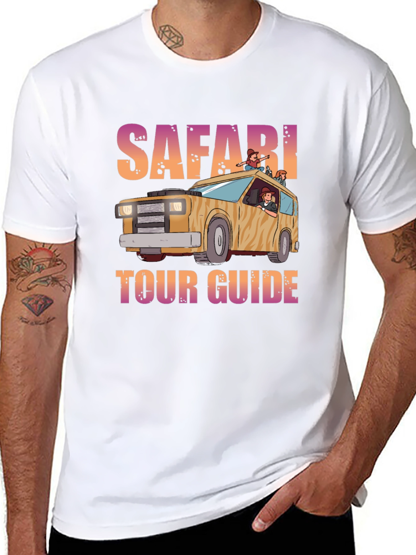 Black Safari Tour Guide Graphic T-Shirt view 8