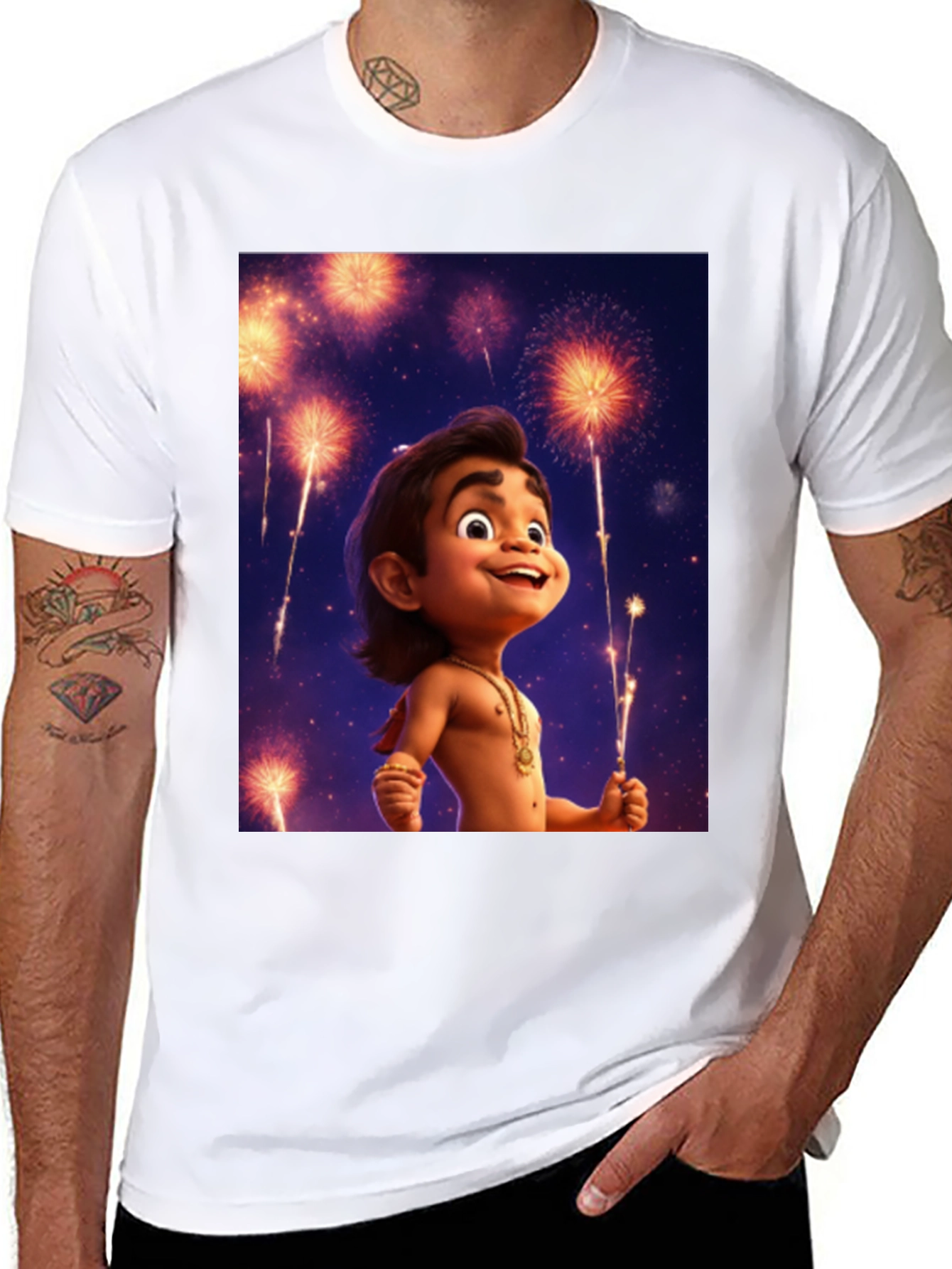 Maui Fireworks Cartoon T-Shirt - 8