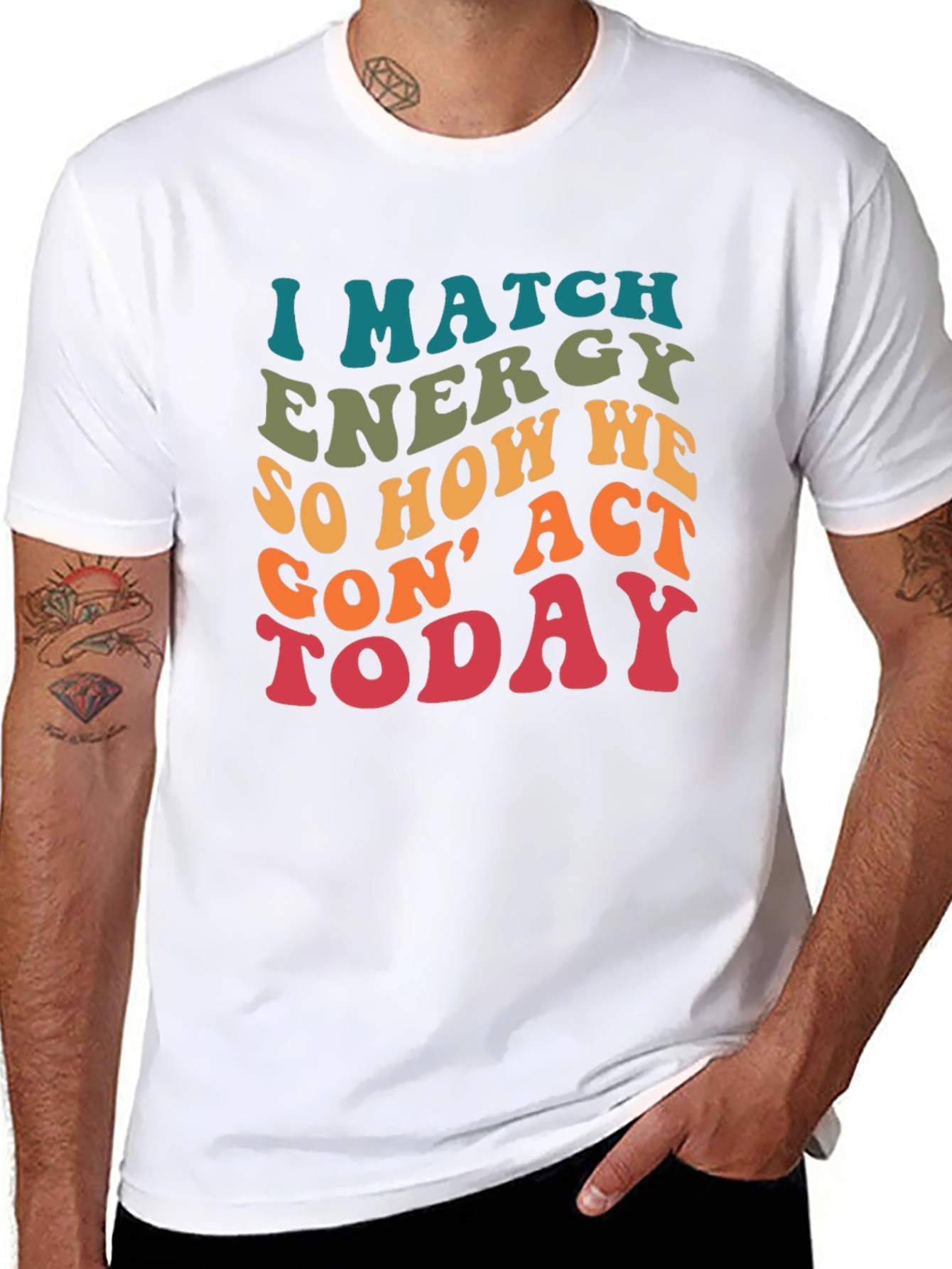 Black I Match Energy Graphic T-Shirt view 8