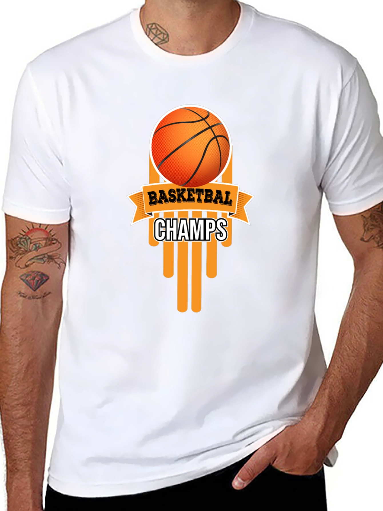 Black Basketball Champs Black Graphic T-Shirt view 8