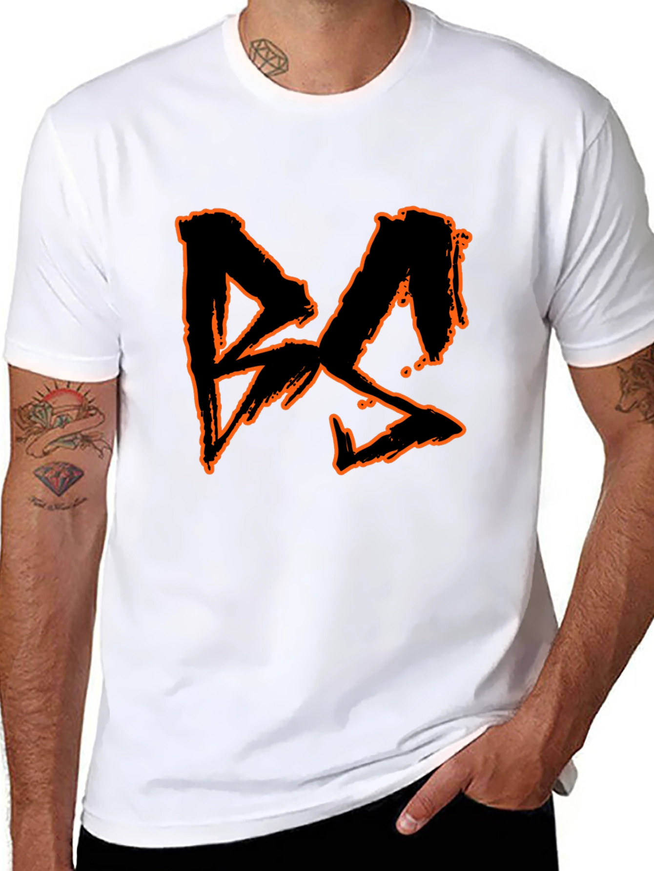 Black Edgy Graphic Print Black T-Shirt view 8