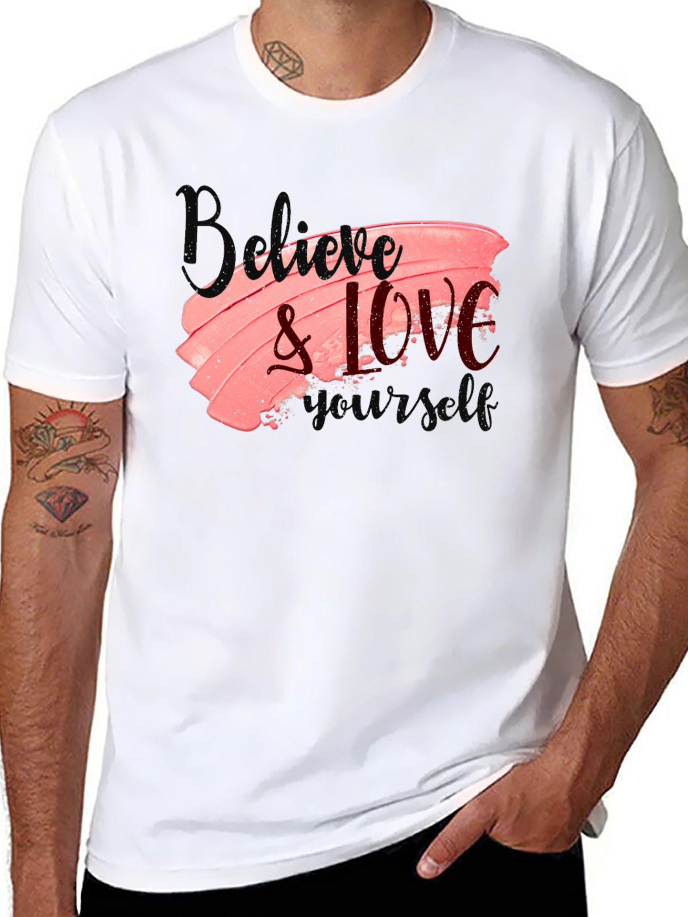 Black Believe & Love Graphic Tee view 8