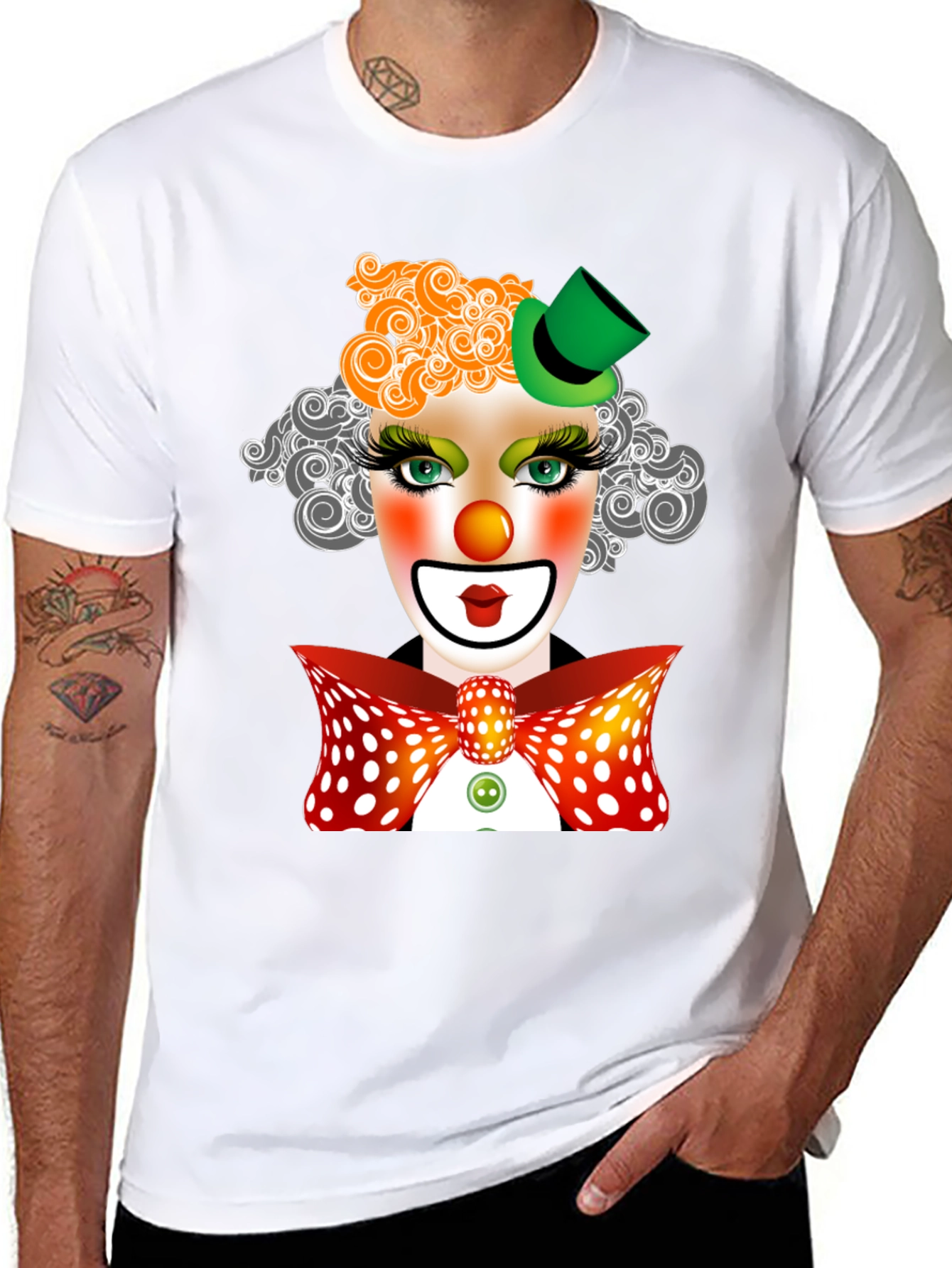 Black Clown Face Graphic T-Shirt view 8