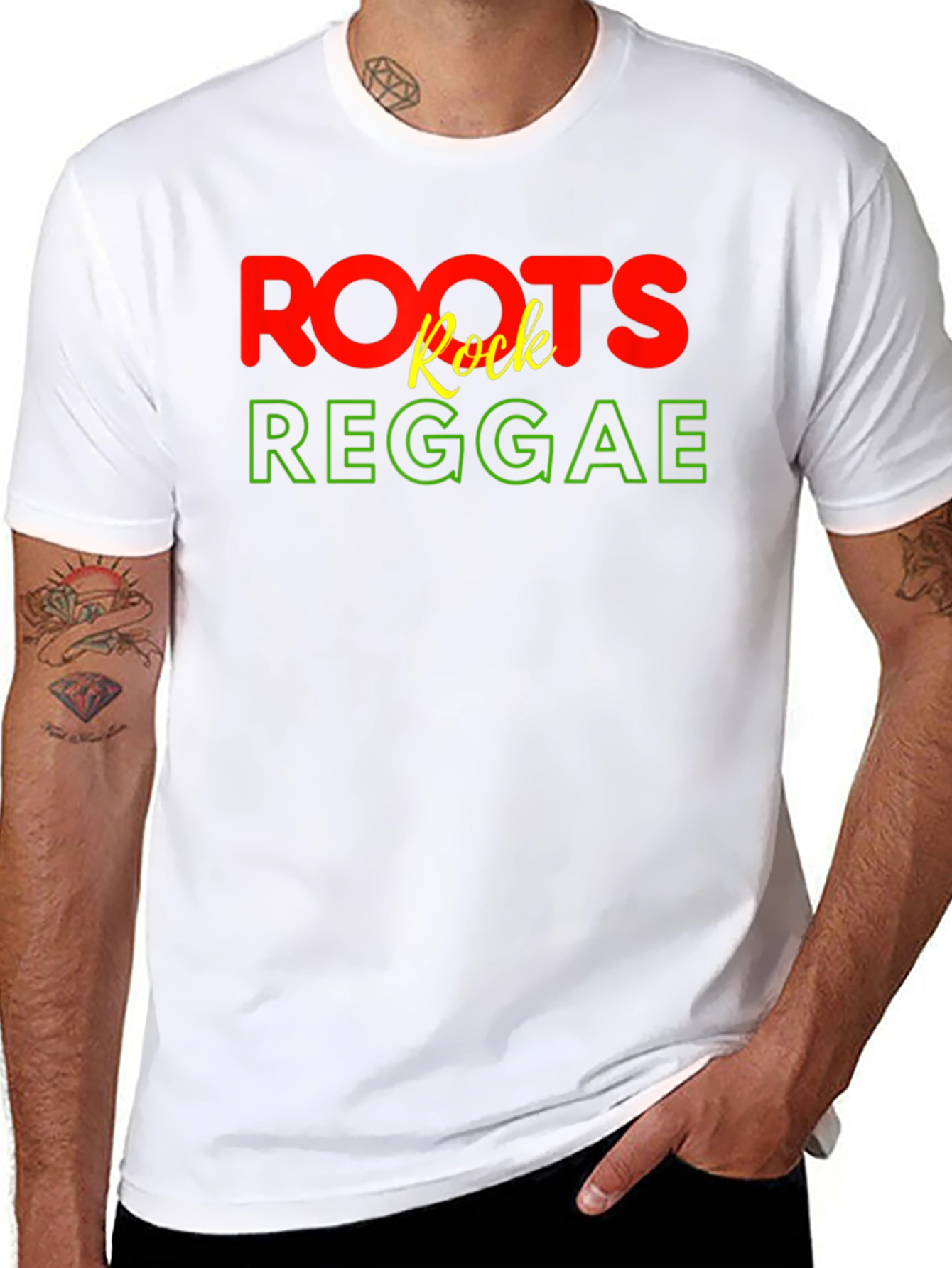 Black Roots Rock Reggae Graphic T-Shirt view 8