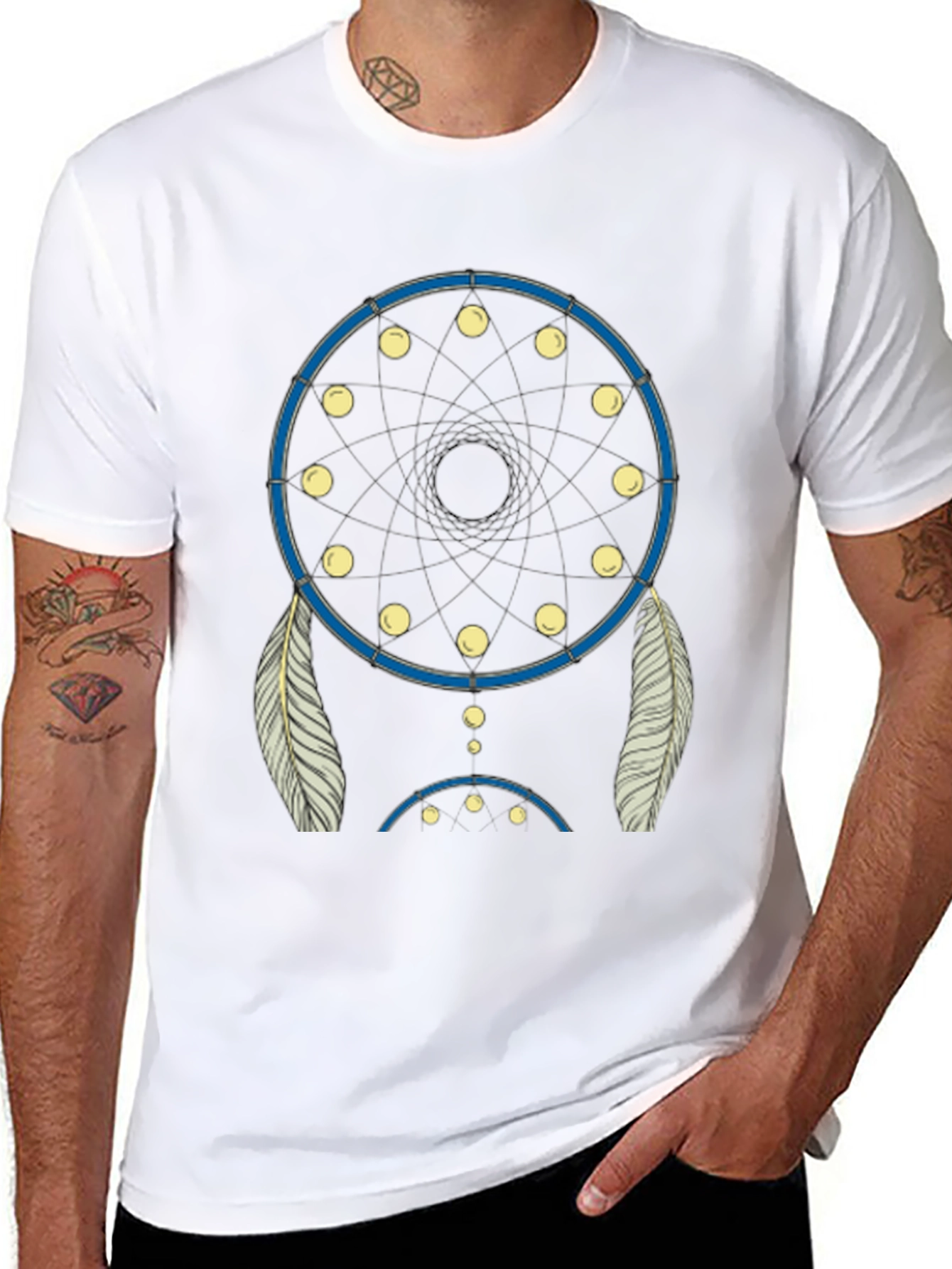 Black Dream Catcher Graphic Tee - Black Cotton Blend view 8