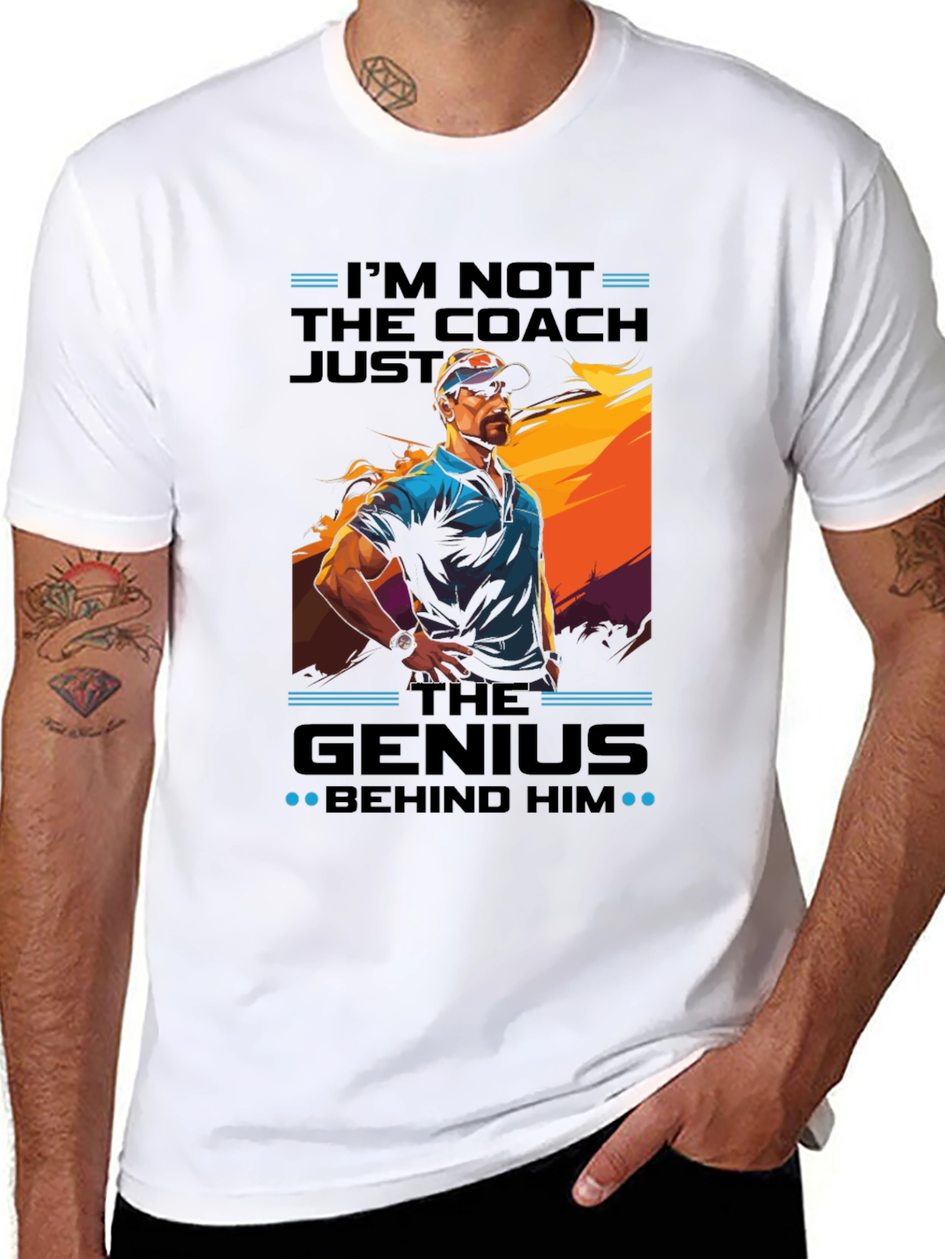 Black I'm Not The Coach, Just The Genius Graphic Tee view 8