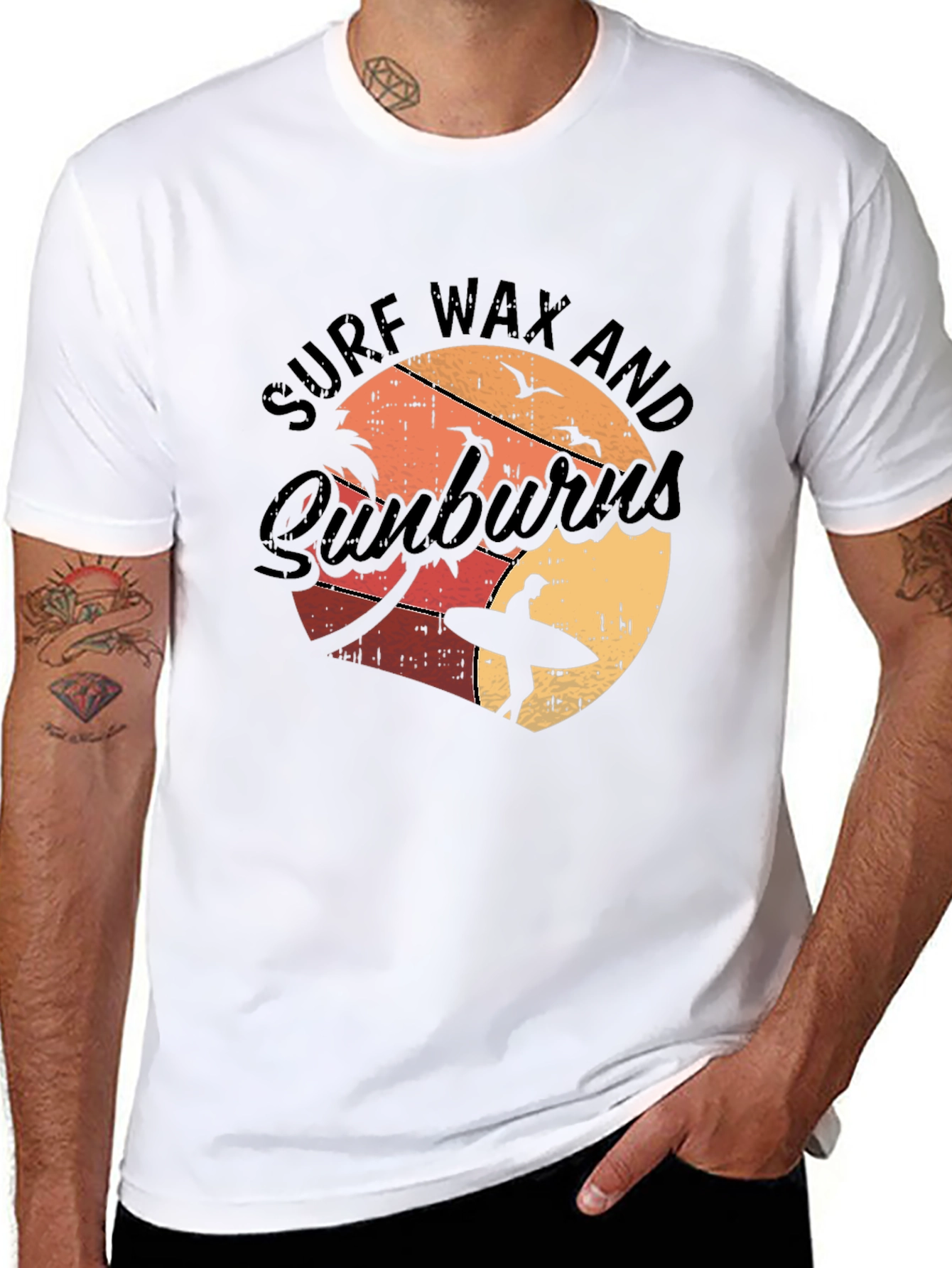 Black Surf Wax and Sunburns T-Shirt - Beach Vibes view 8
