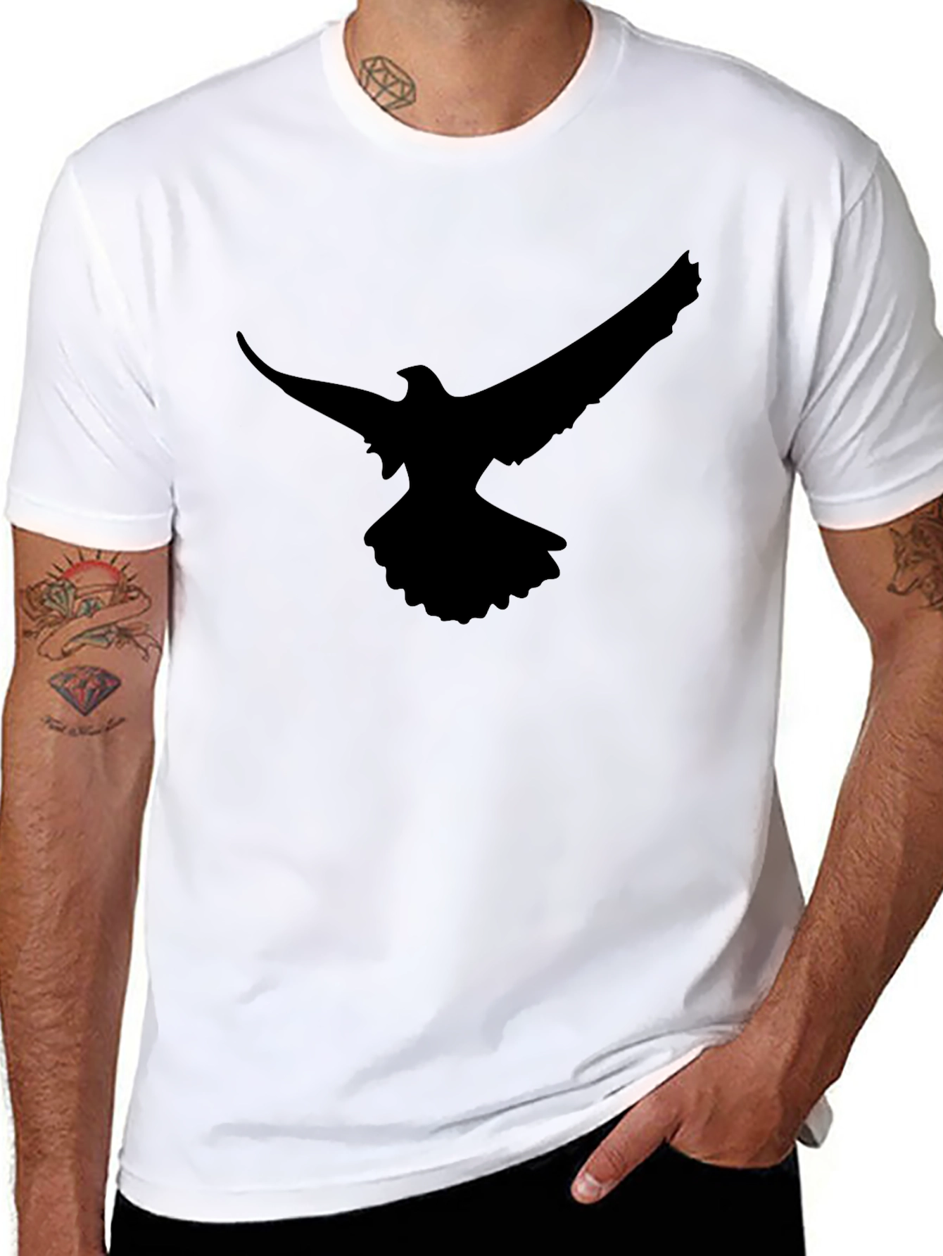 Black Black Eagle Graphic Tee - Mens Crew Neck view 8