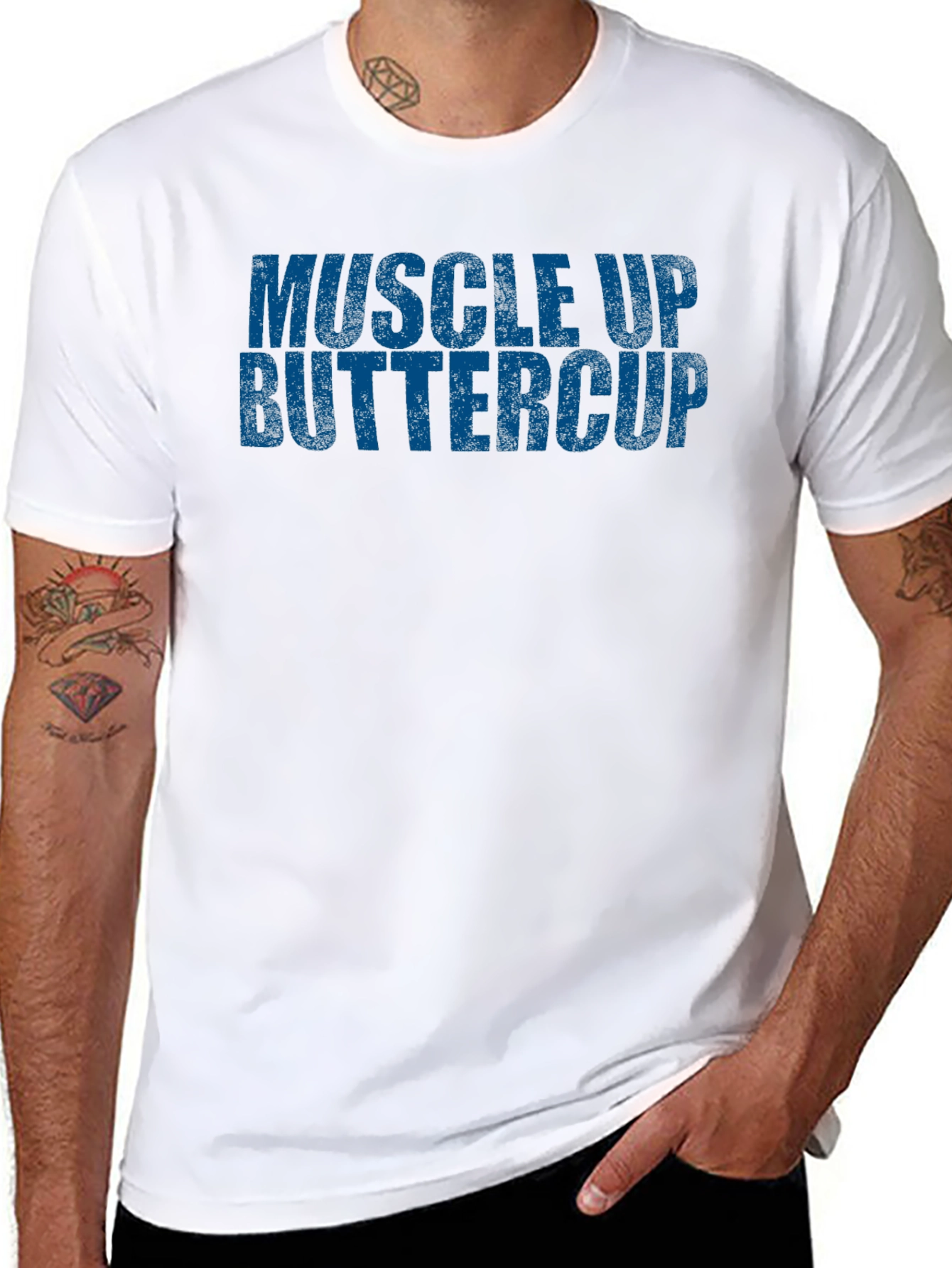 Black Muscle Up Buttercup Graphic Tee view 8
