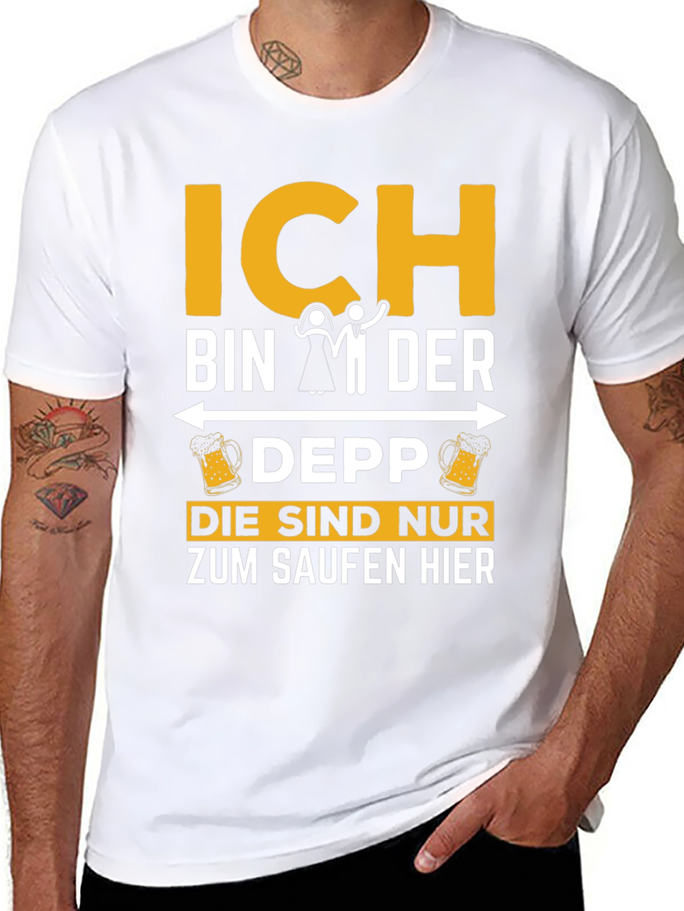 Black Ich Bin Der Depp Graphic T-Shirt view 8
