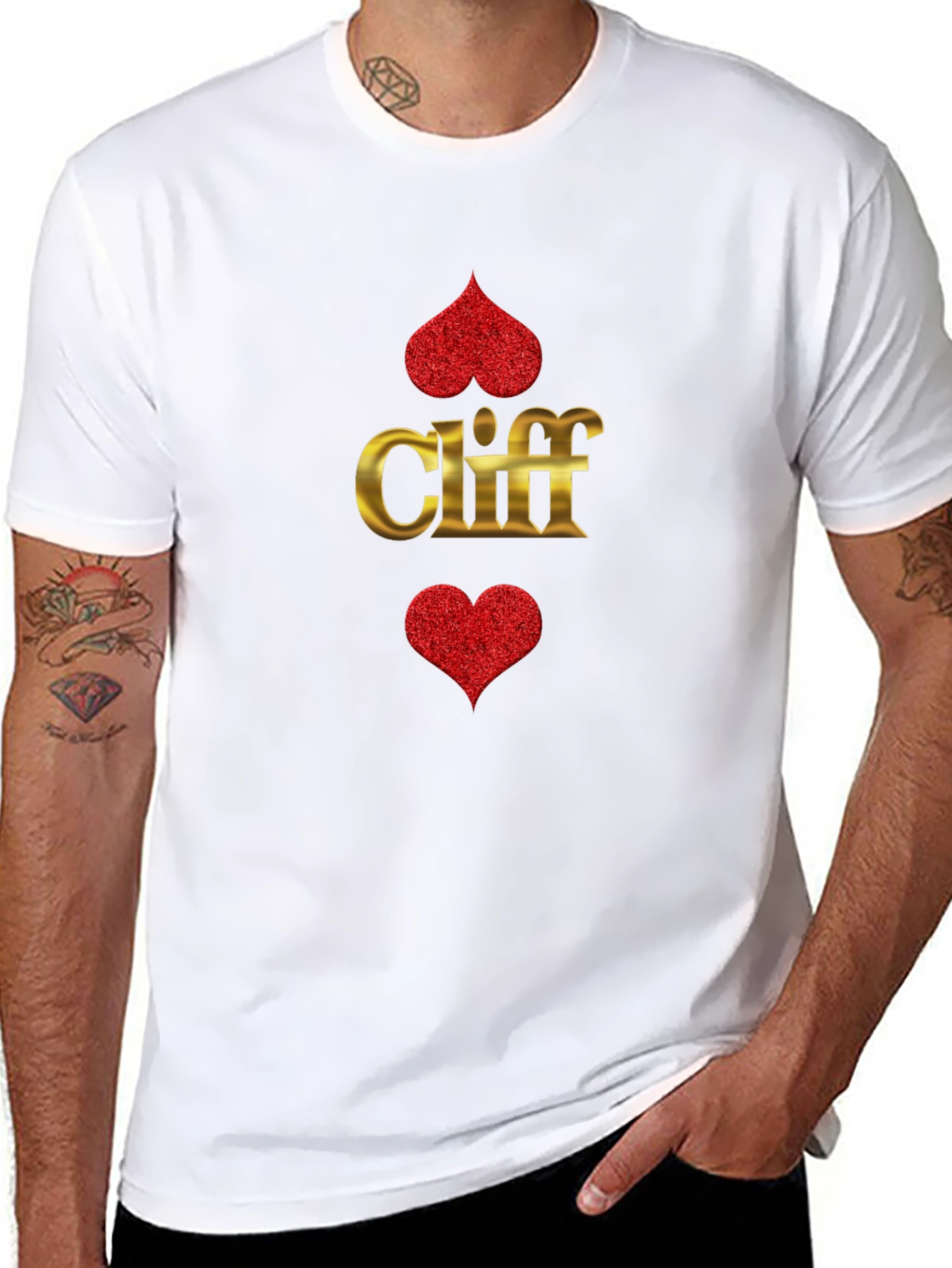 Black Cliff Heart Suit T-Shirt - Ace of Hearts Tee view 8