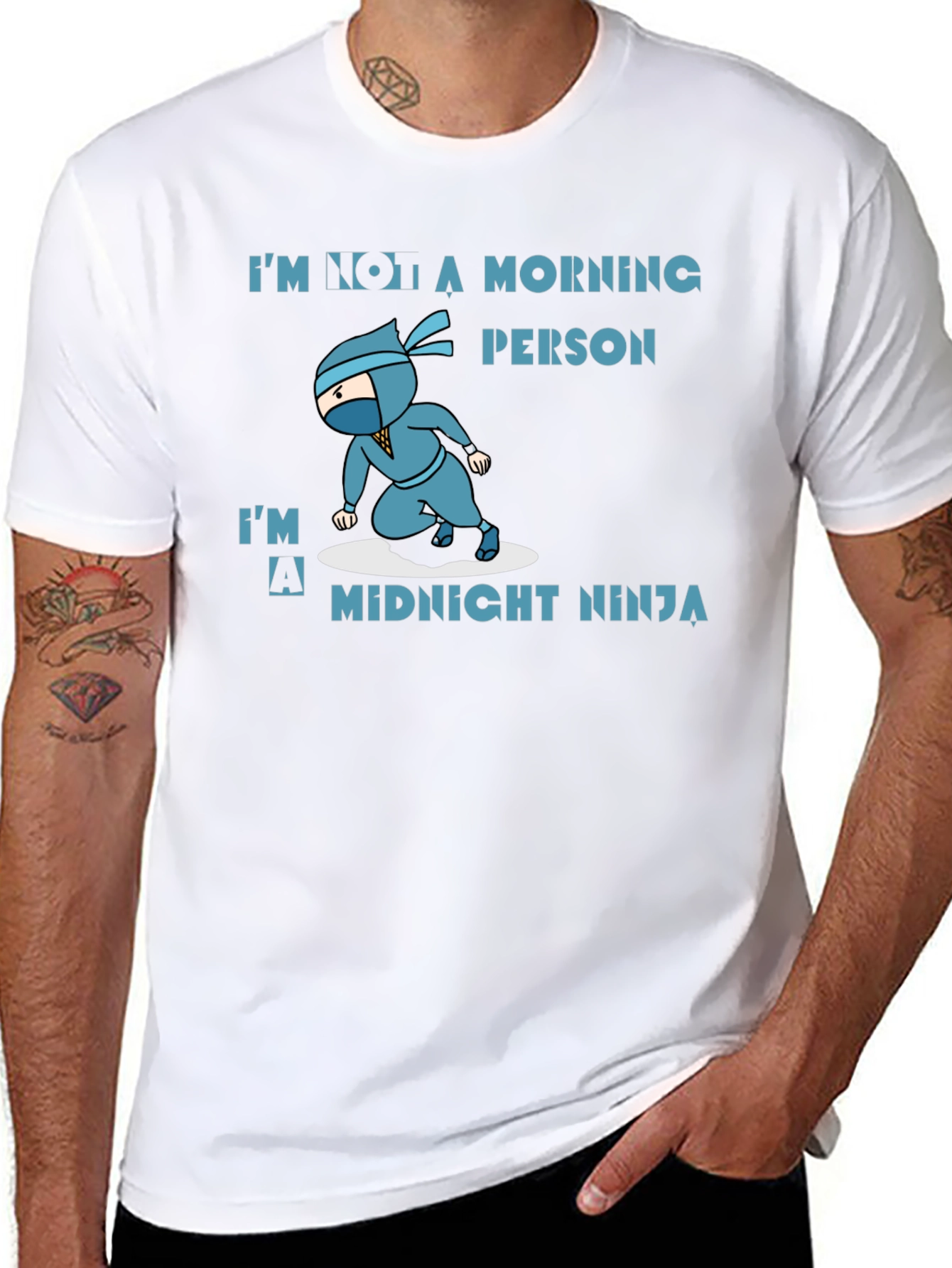 Black Midnight Ninja Graphic T-Shirt view 8