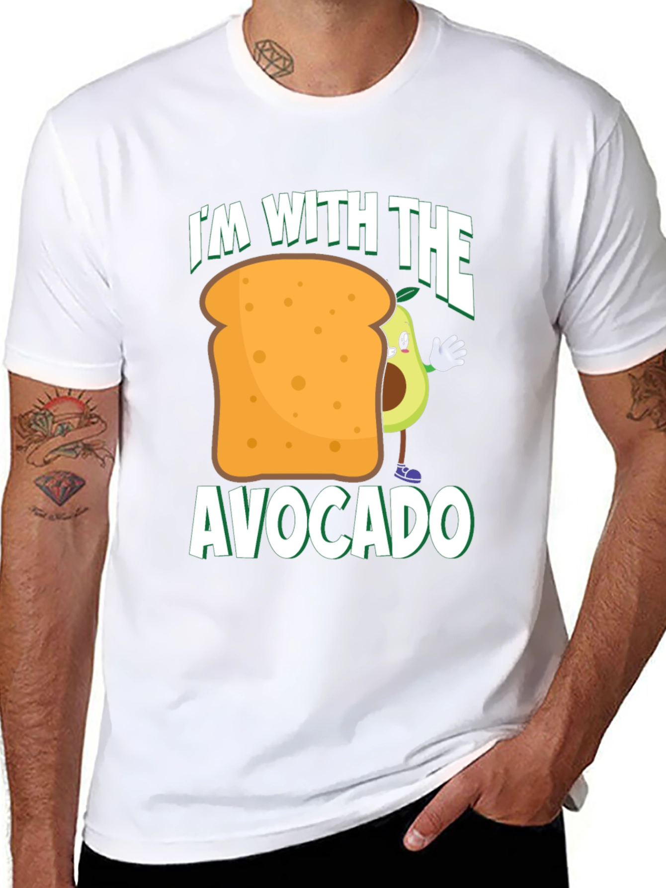 Black I'm With The Avocado T-Shirt Funny Toast Tee view 8
