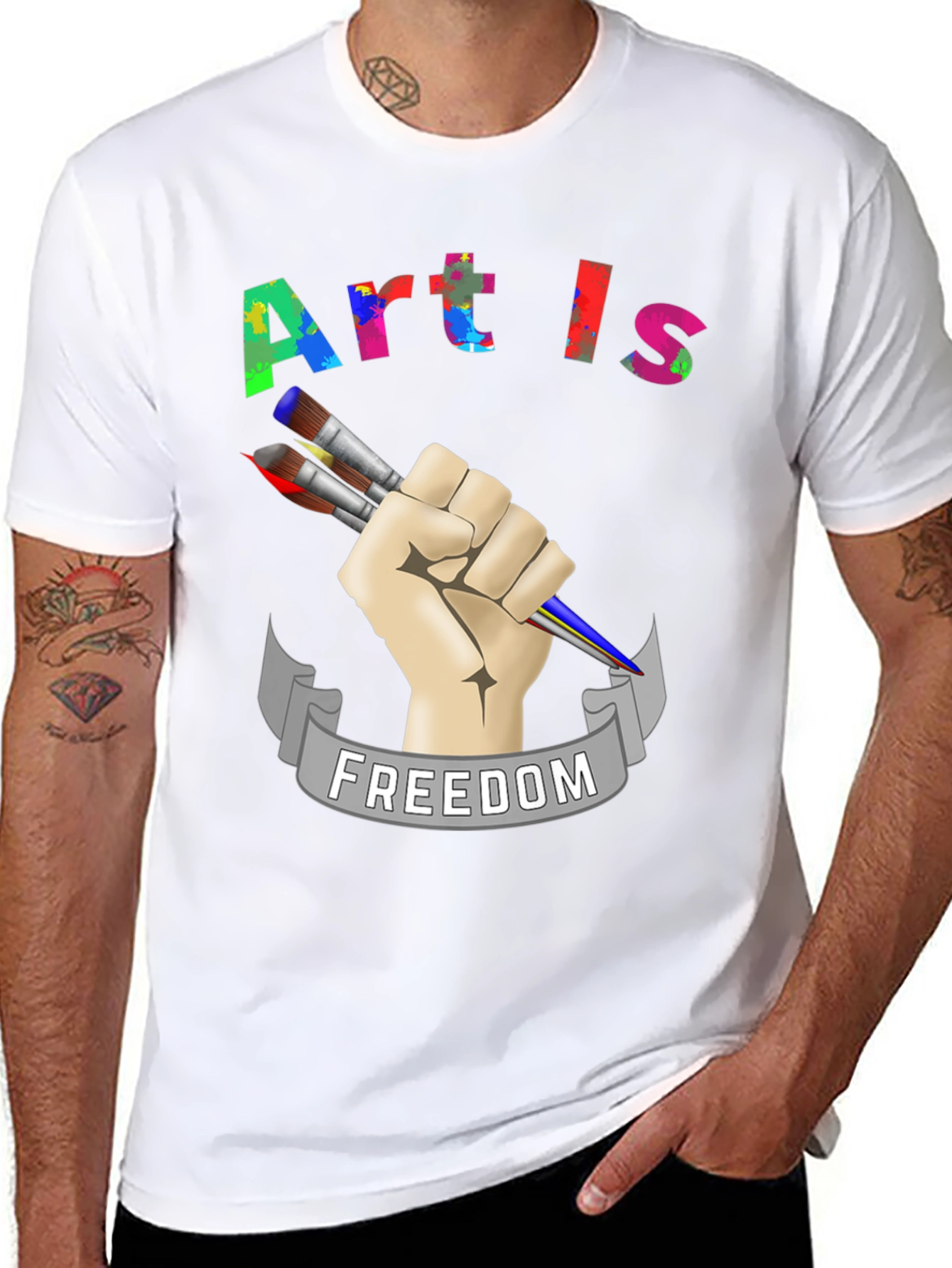 Black Art is Freedom Graphic T-Shirt view 8