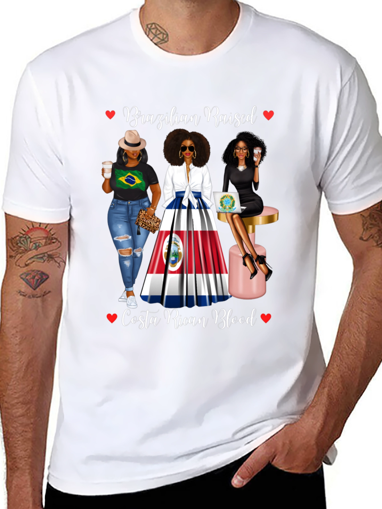 Black Brazilian Raised Costa Rican Blood T-Shirt view 8
