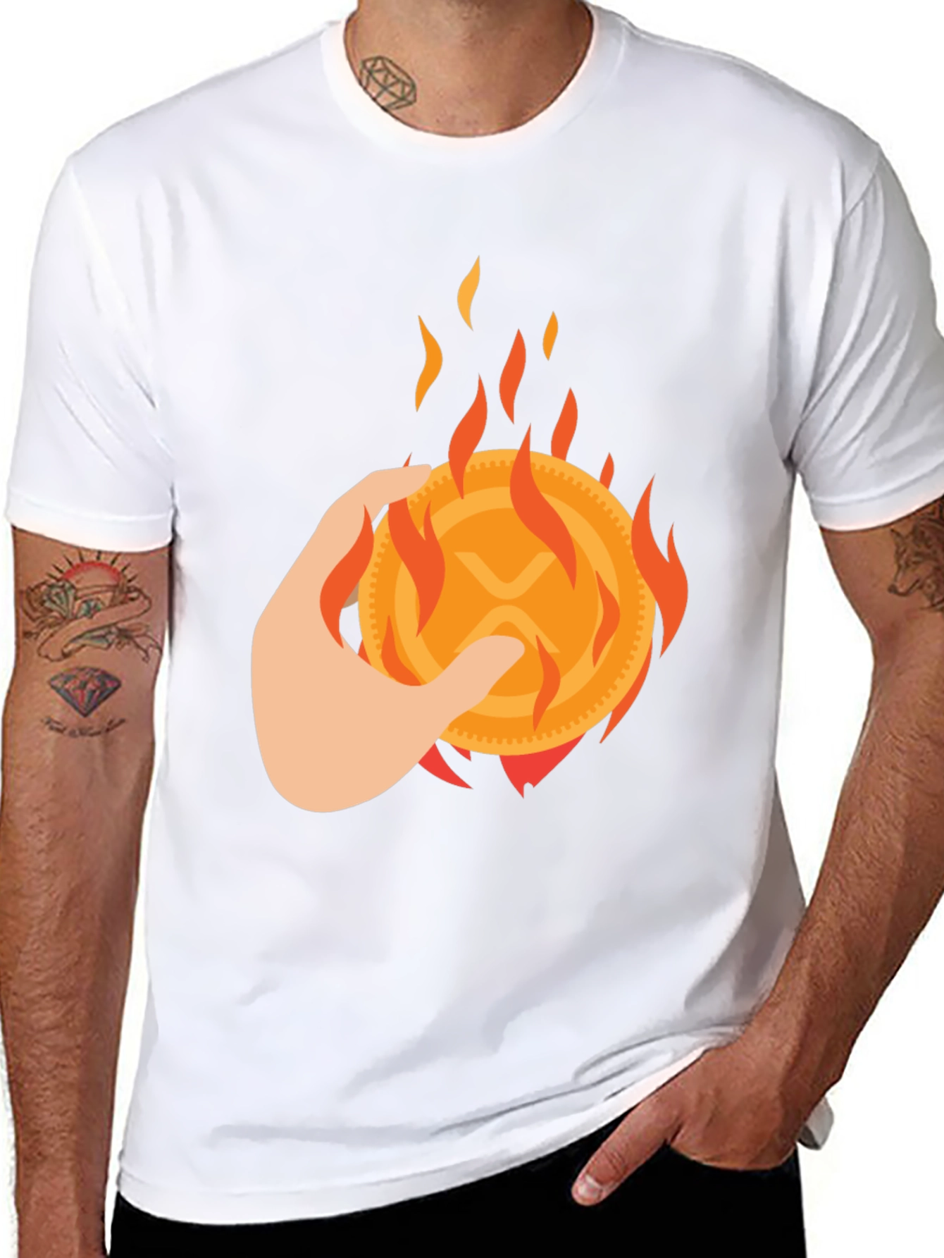 Black Burning XRP Crypto T-Shirt view 8