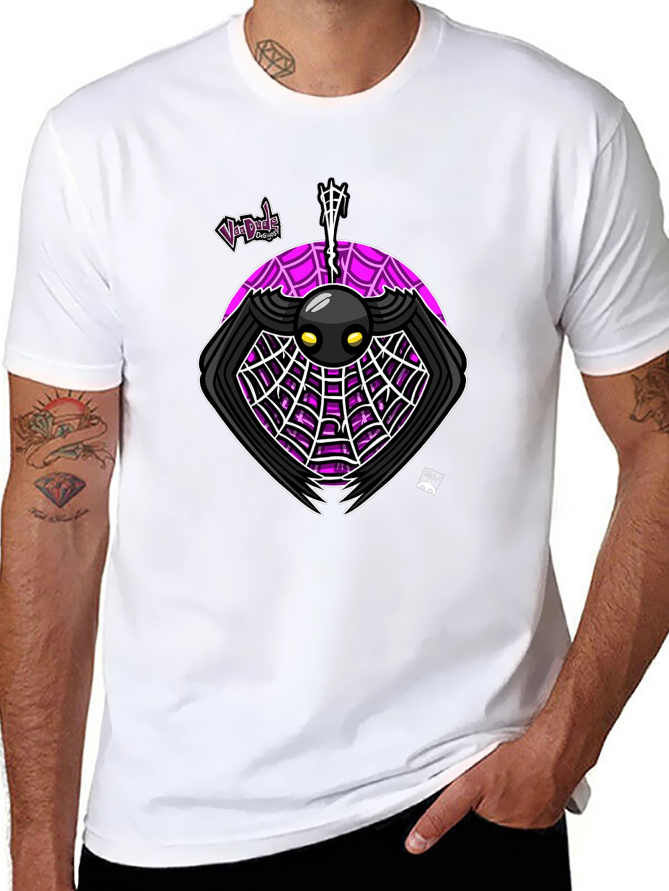 Black Spider Web Graphic Tee - Unique Design T-Shirt view 8