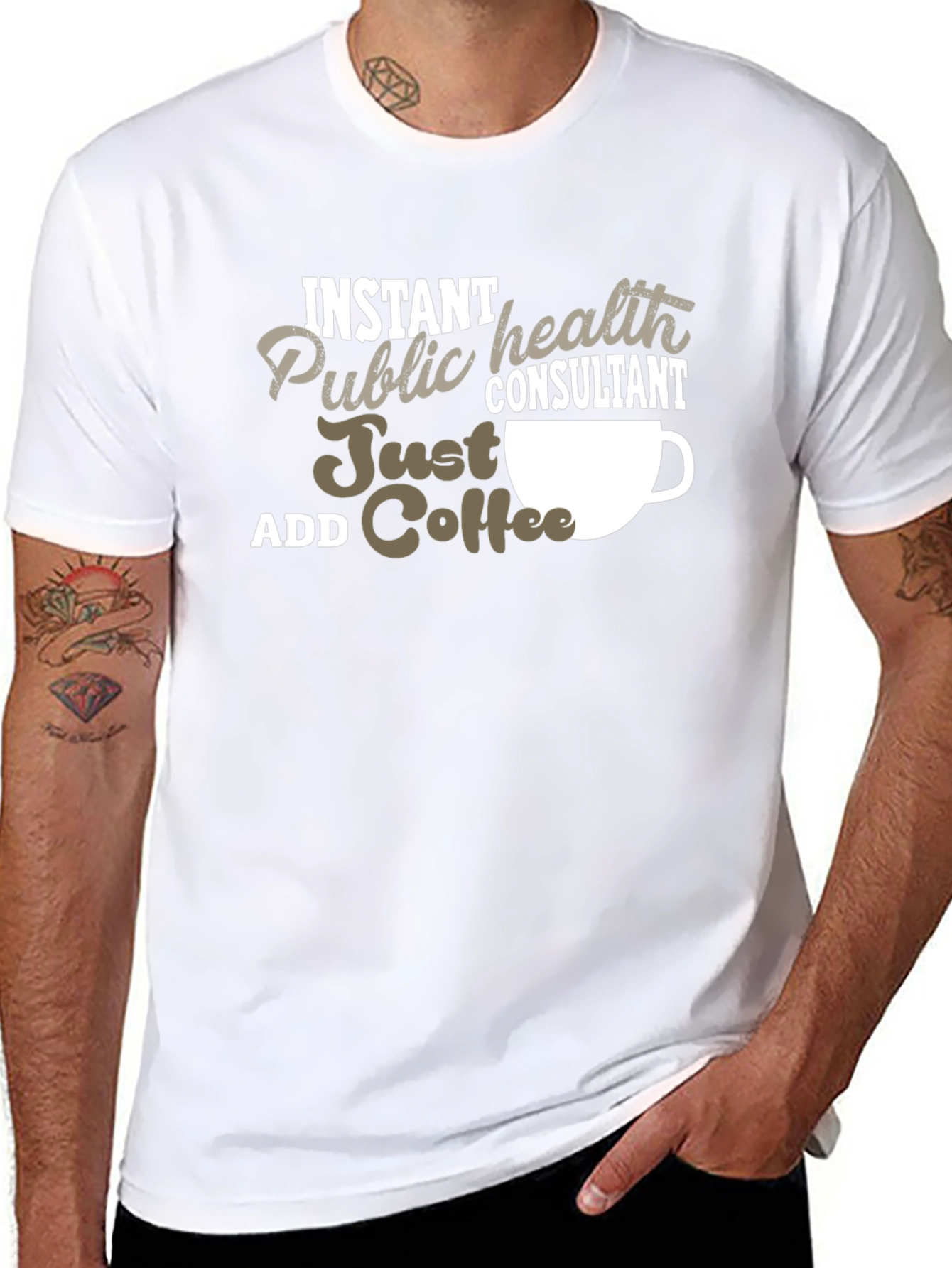 Black Instant Public Health Consultant Coffee T-Shirt view 8