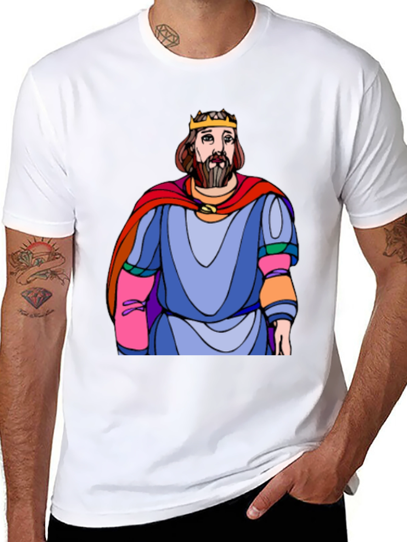 Black King Cartoon Graphic T-Shirt view 8