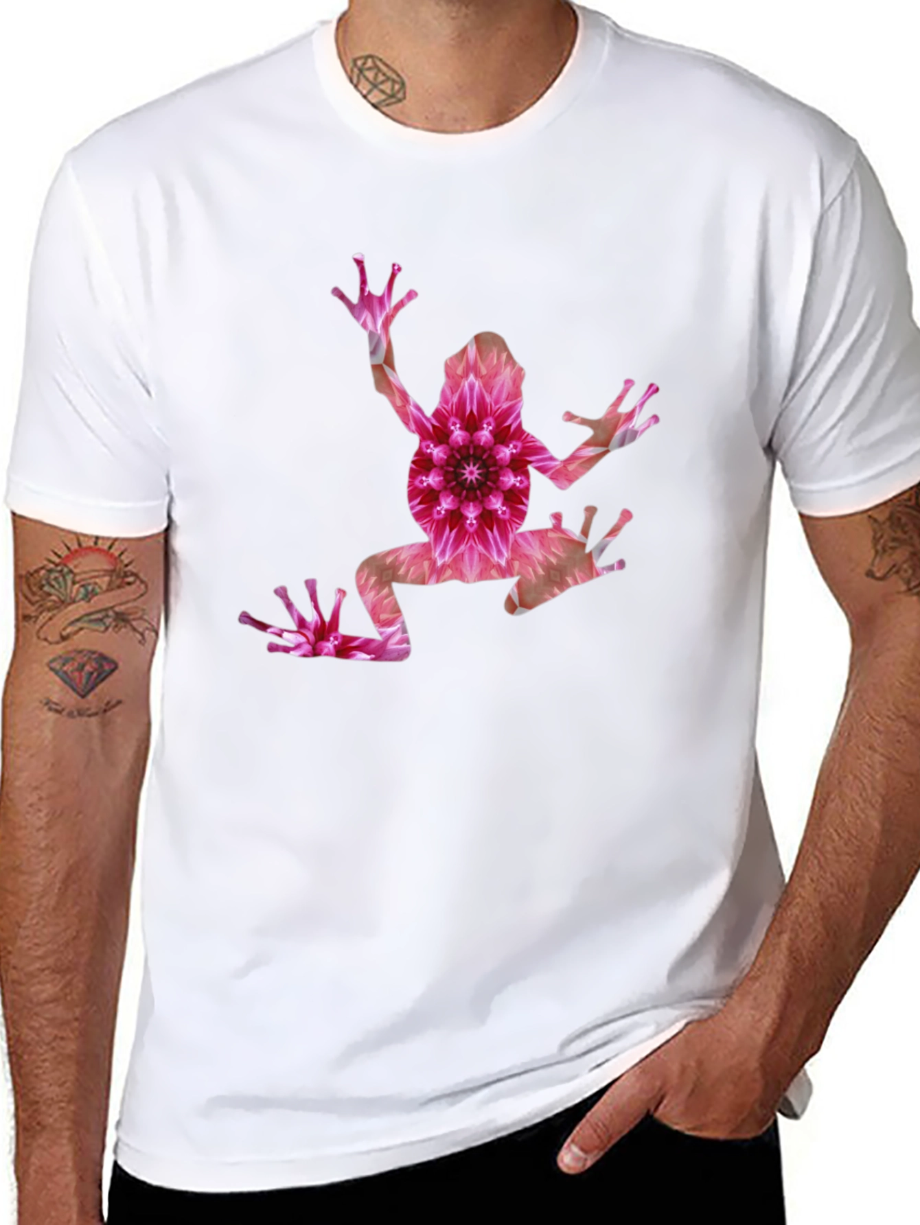 Black Floral Frog Graphic T-Shirt - Modern Style view 8