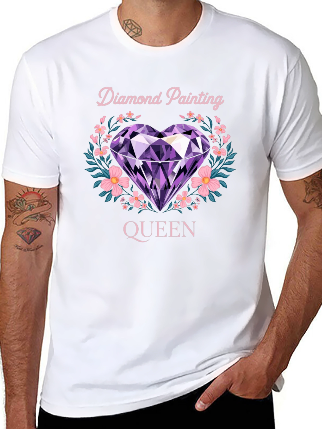 Black Diamond Painting Queen T-Shirt view 8