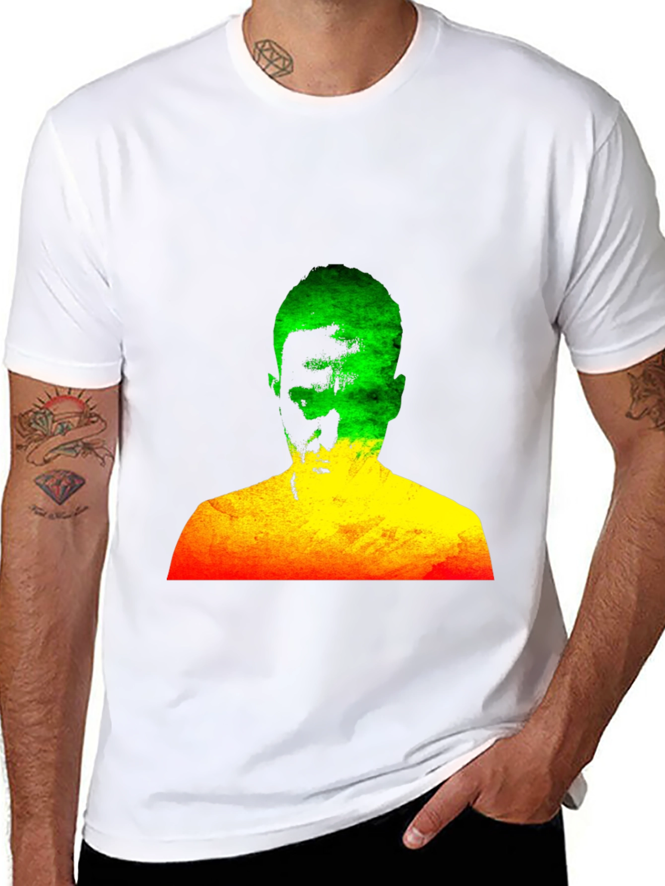 Black Rasta Man Graphic Black T-Shirt Reggae Style view 8
