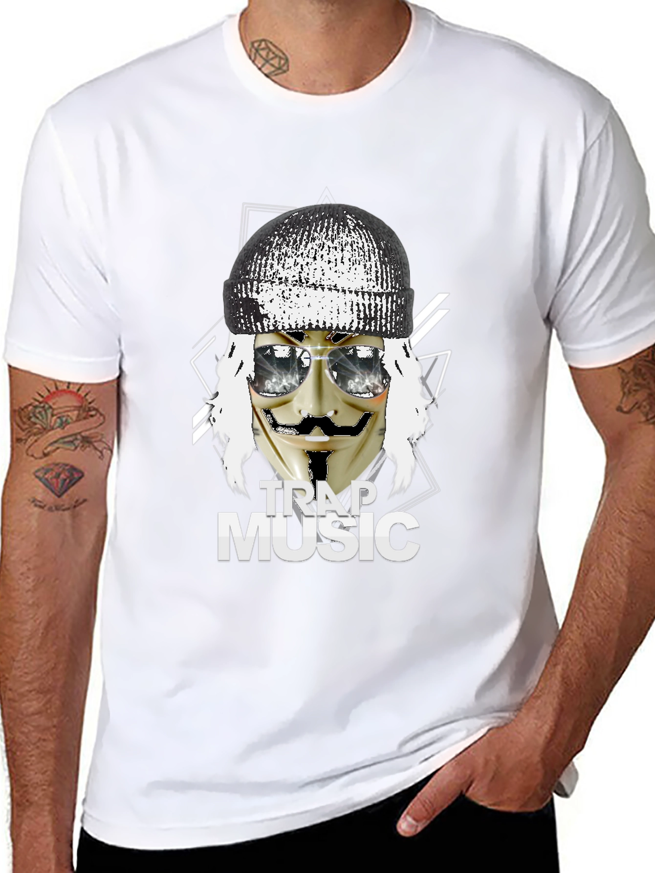 Black Trap Music Graphic Black T-Shirt view 8