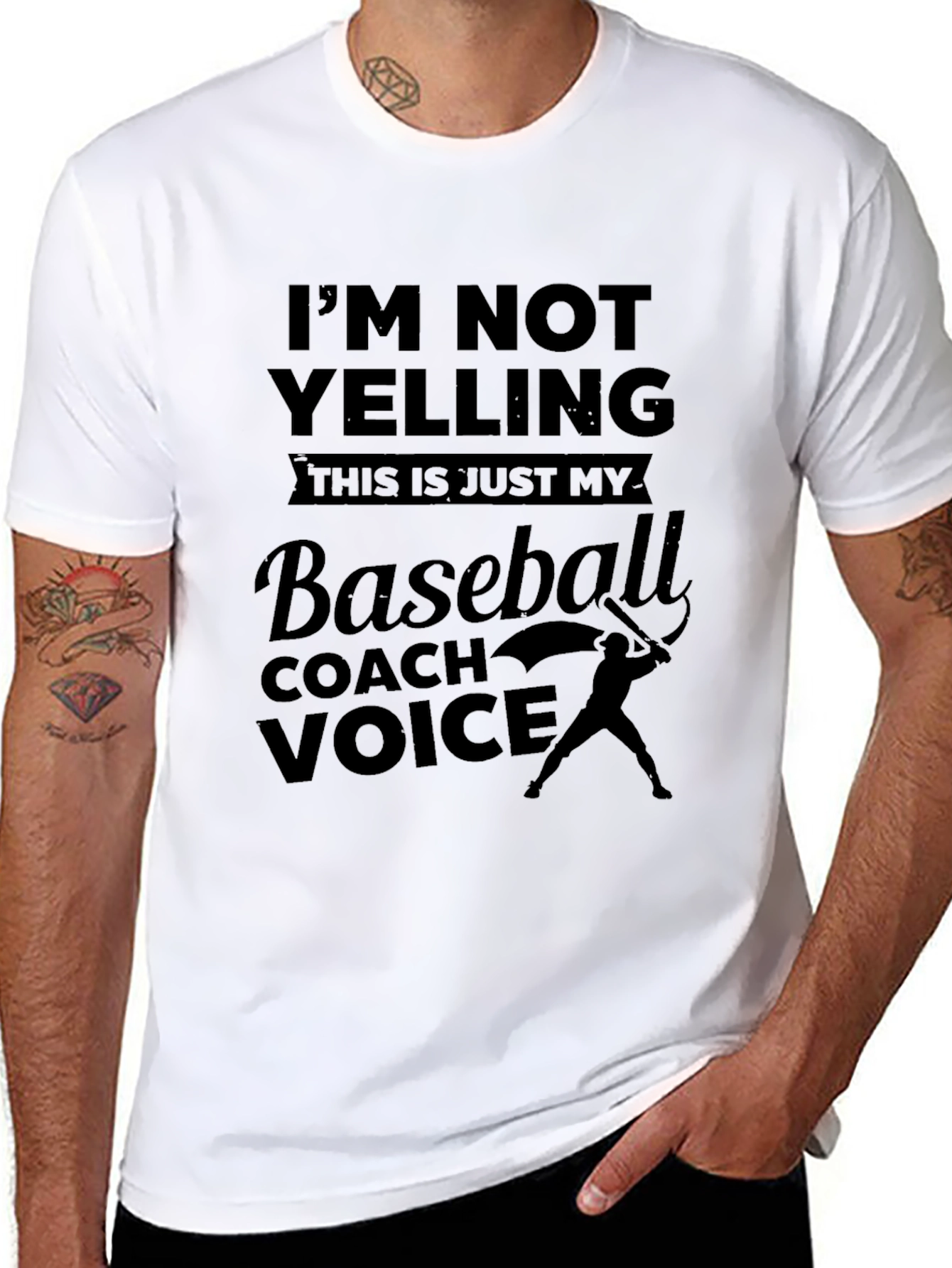 Black Baseball Coach Voice Tee - Funny Gift view 8