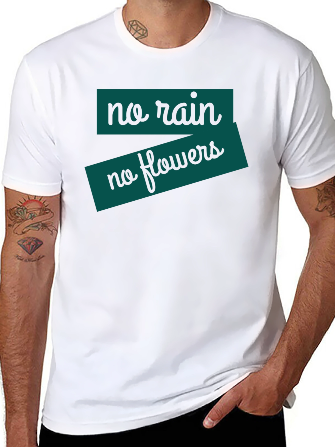 Black No Rain, No Flowers T-Shirt - Black view 8