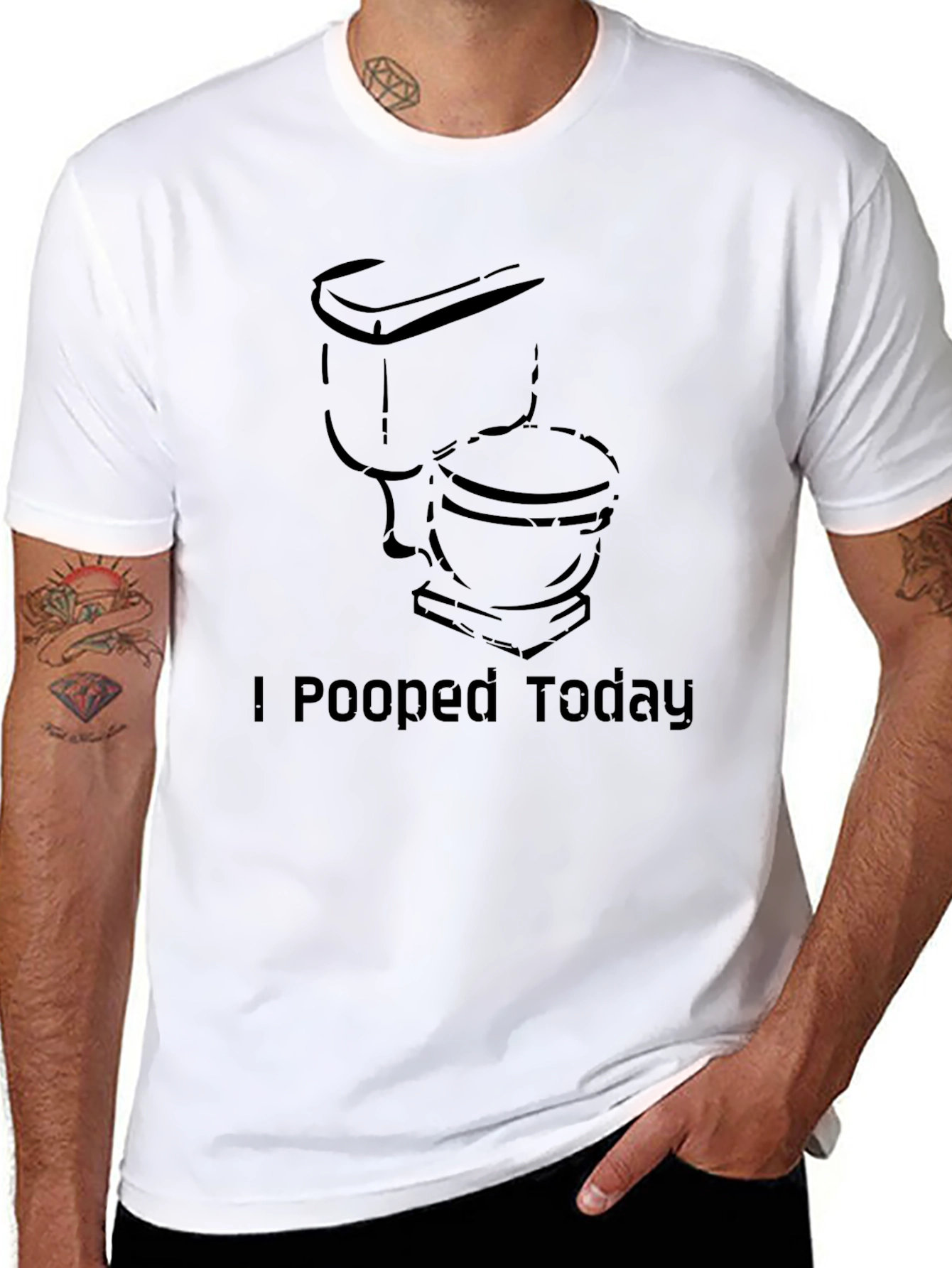 Black I Pooped Today Graphic Tee - Adult Humor view 8
