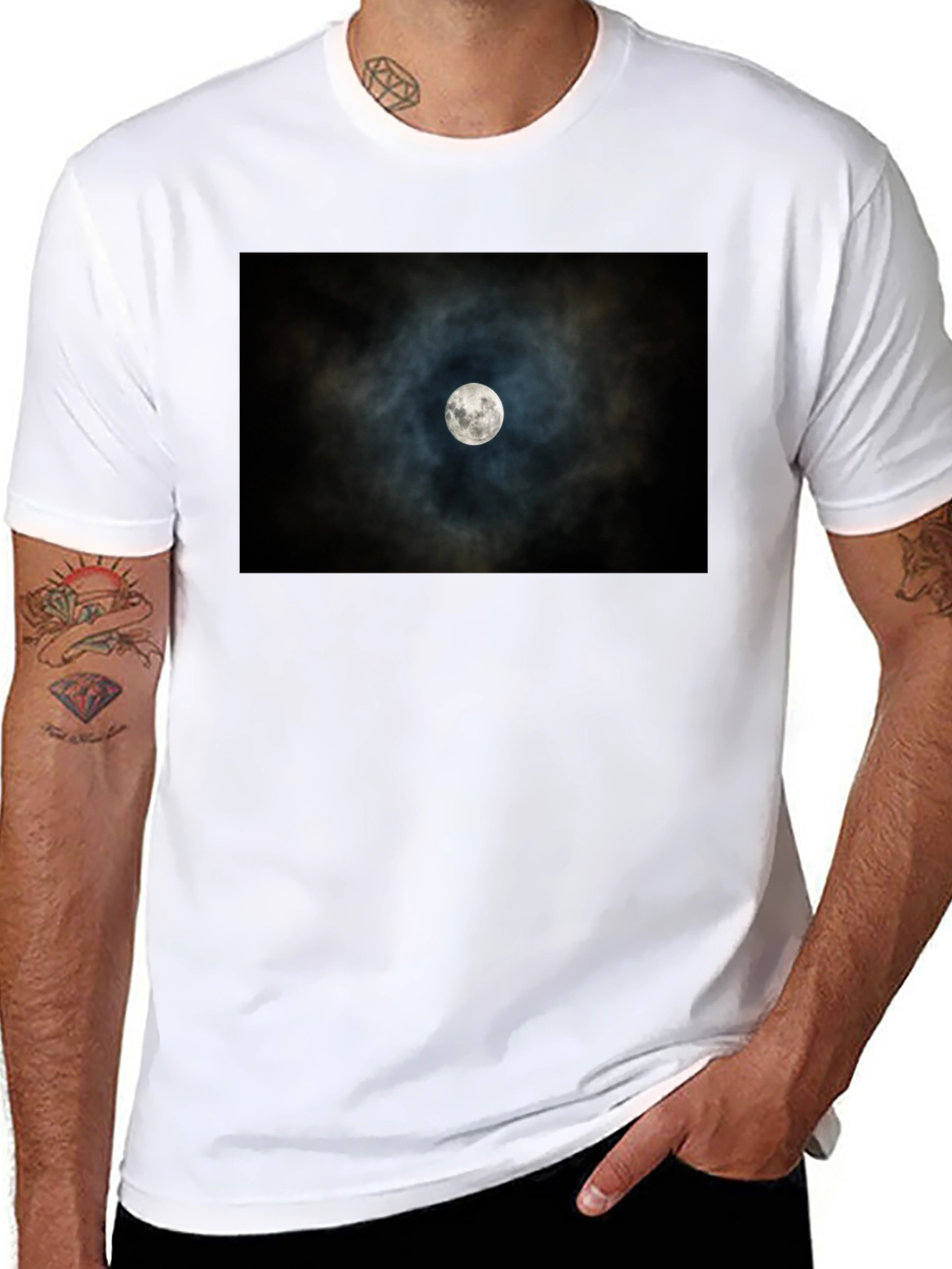 Black Lunar Eclipse Black Tee - Celestial Style view 8