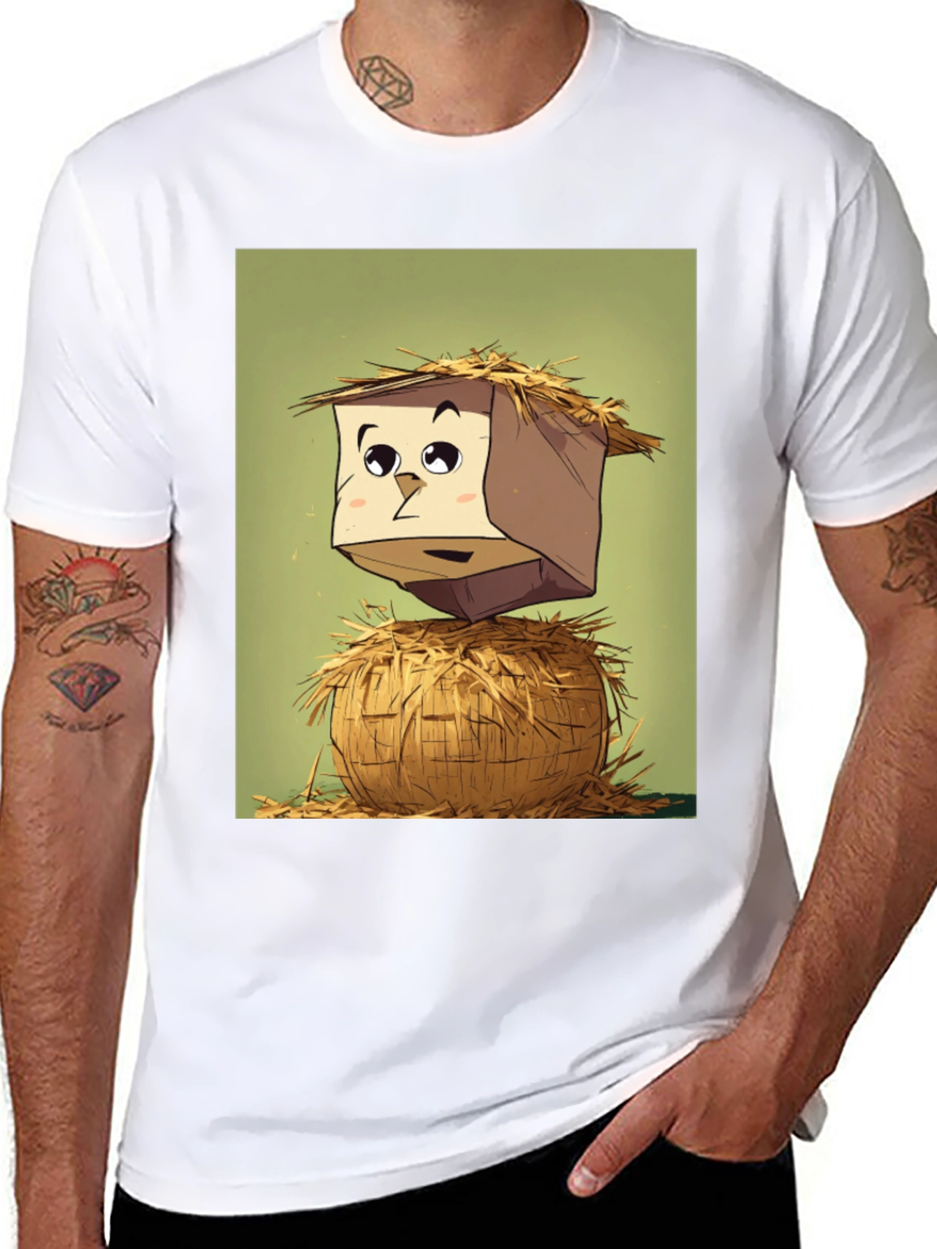 Black Cartoon Scarecrow T-Shirt view 8