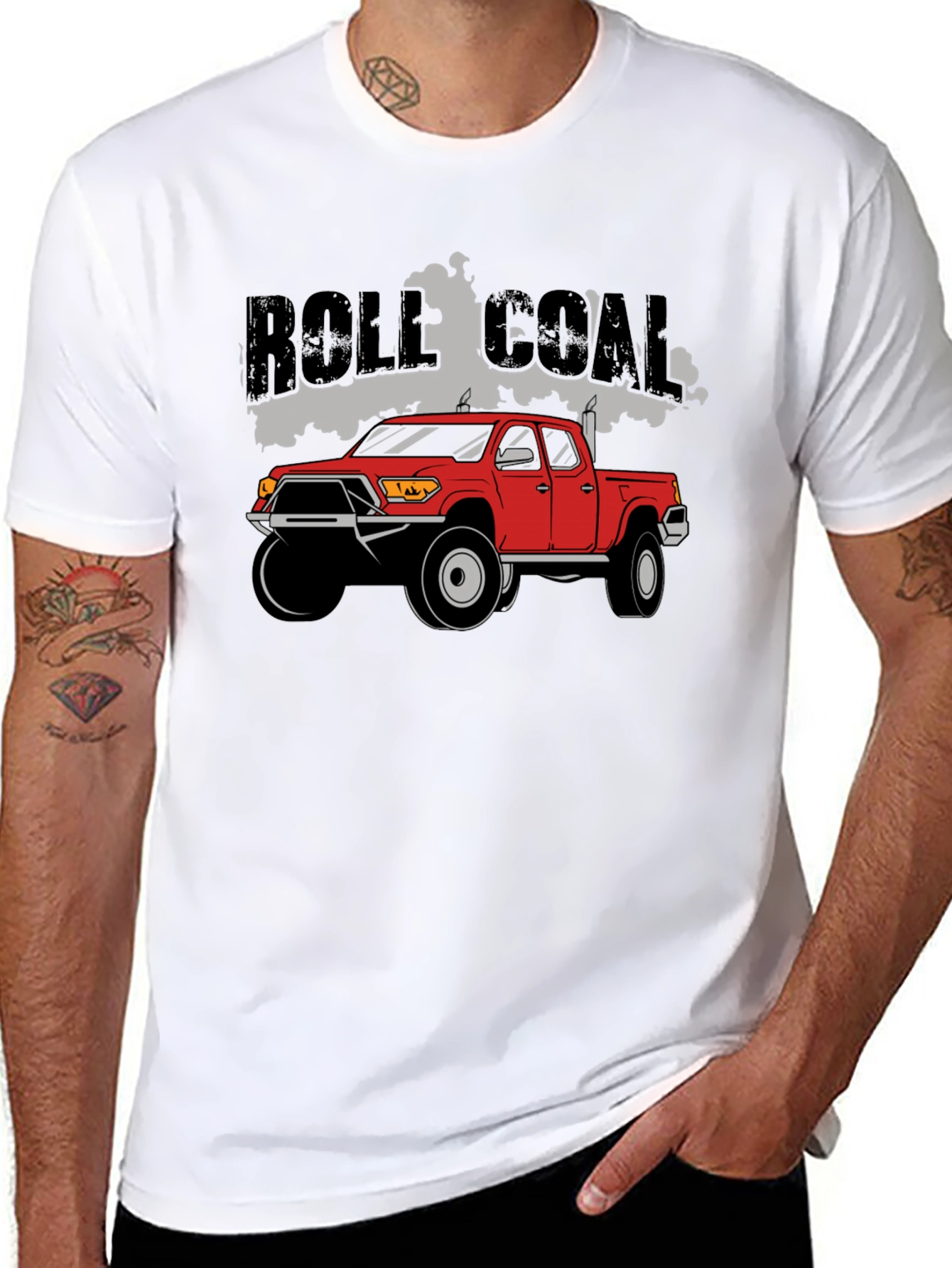 Black Role Coal Red Truck T-Shirt view 8