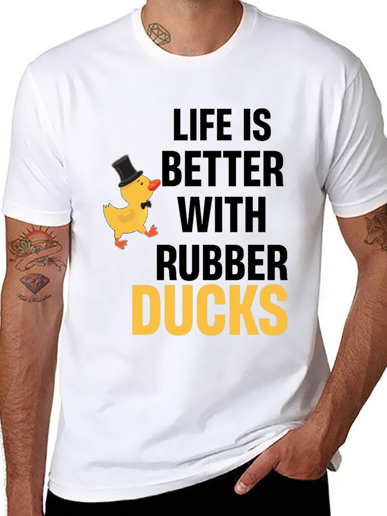 Black Life is Better with Rubber Ducks T-Shirt view 8
