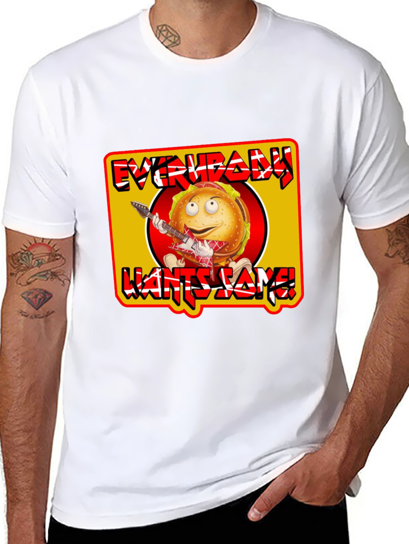 Black Everybody Wants Some Burger T-Shirt view 8