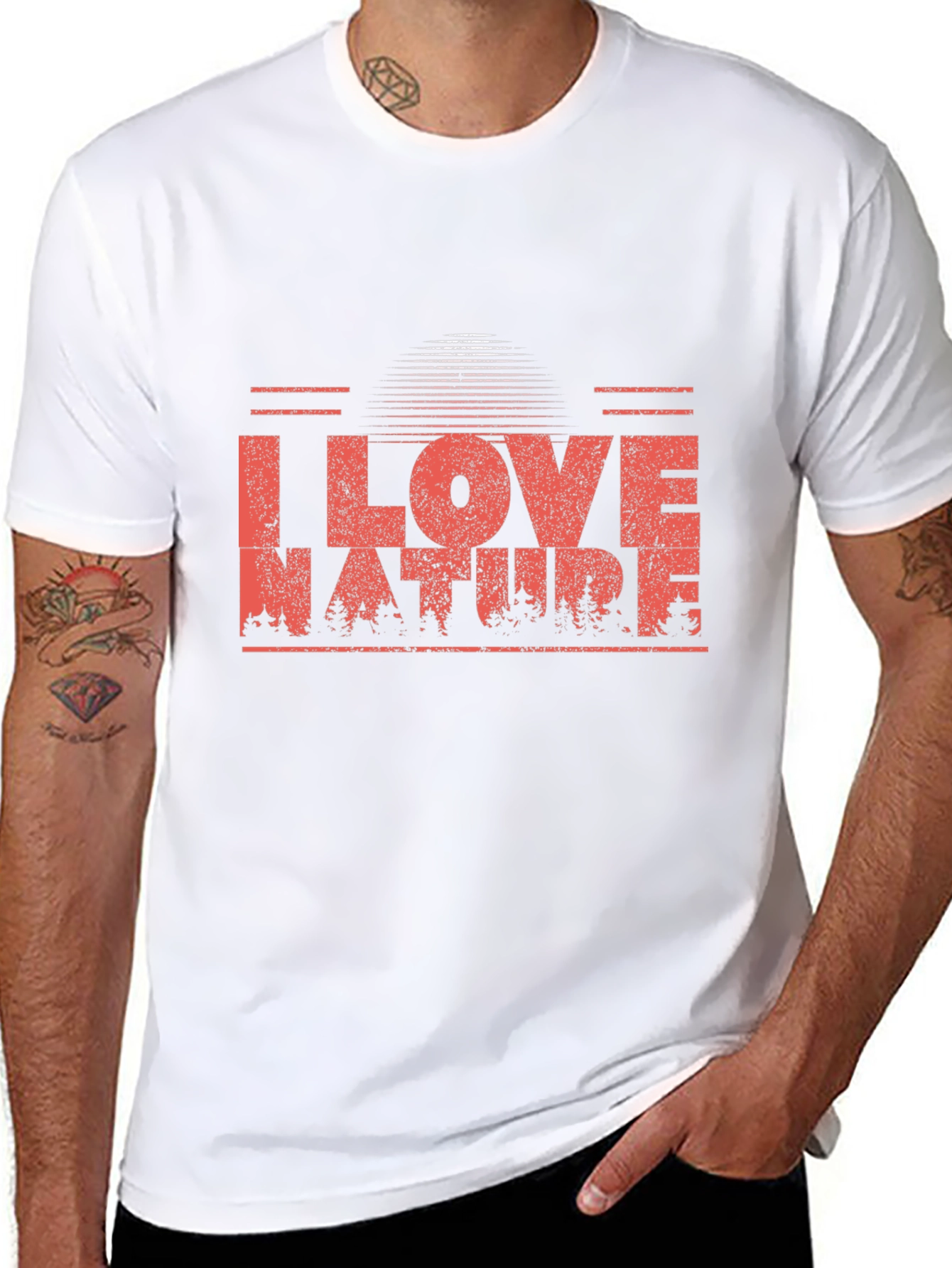 Black I Love Nature Graphic Tee - Black view 8