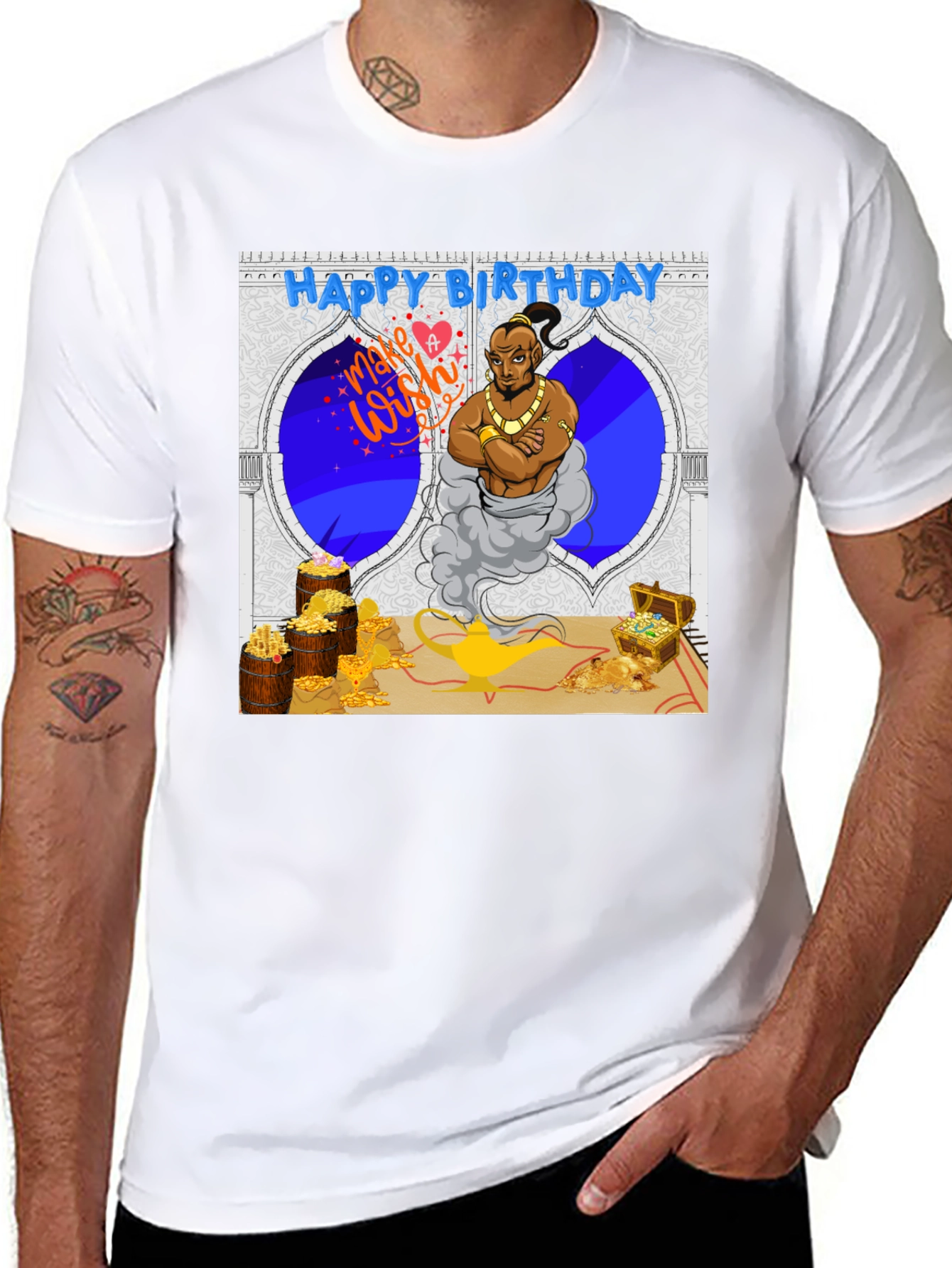 Black Genie Birthday T-Shirt: Make a Wish! view 8