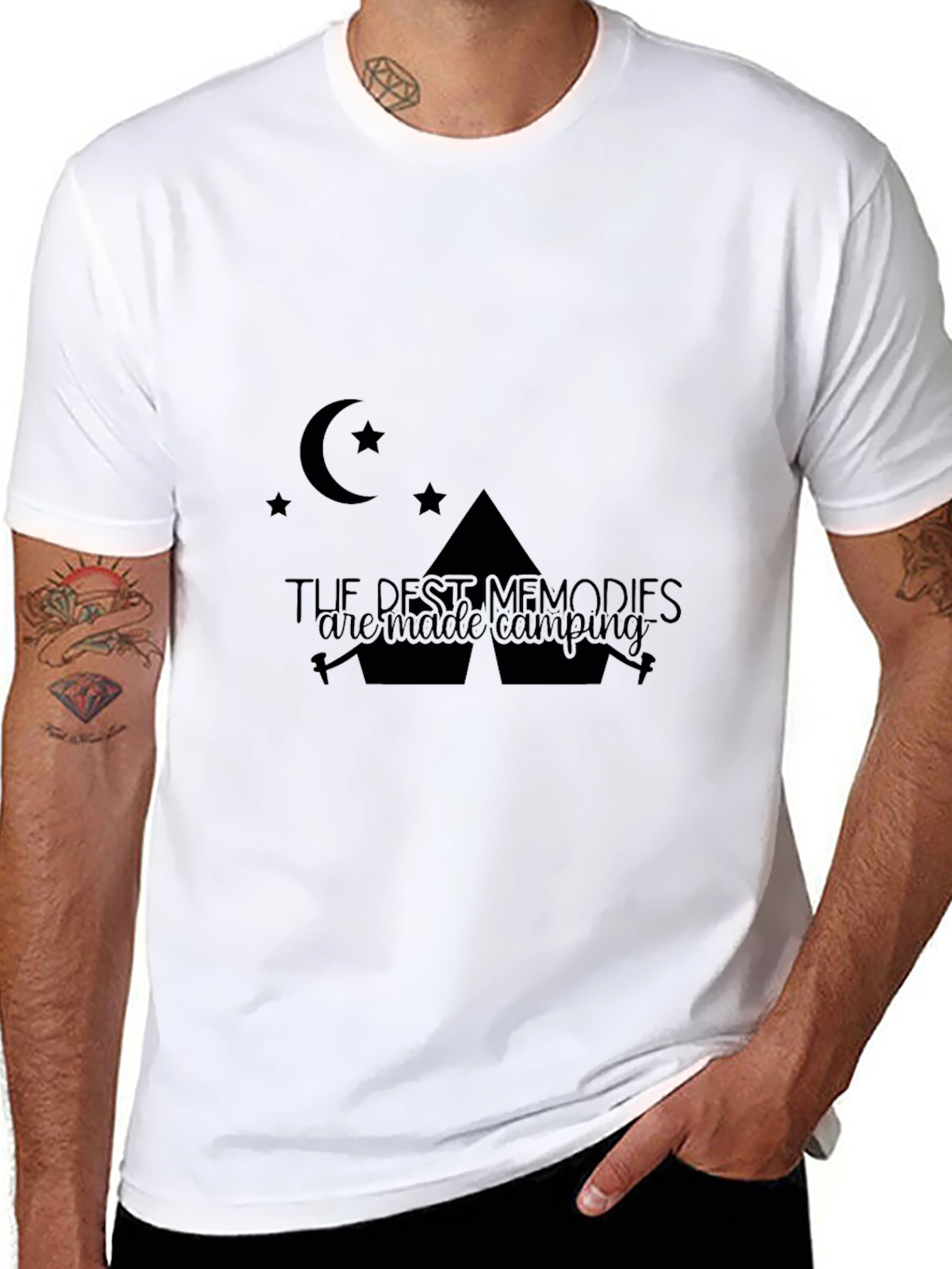 Black Camping Memories T-Shirt - Black view 8